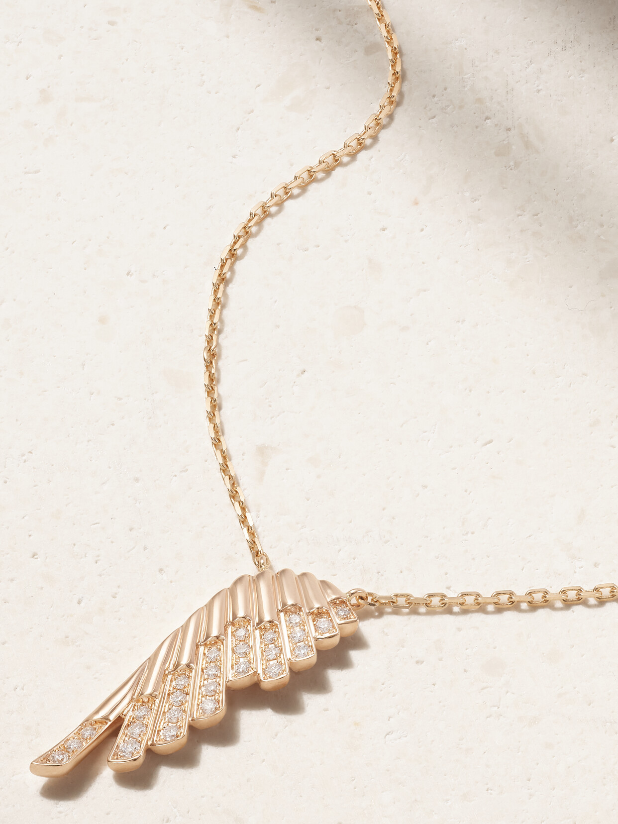 Garrard Wings Rising Mini Icon 18-karat Rose Gold Diamond Necklace