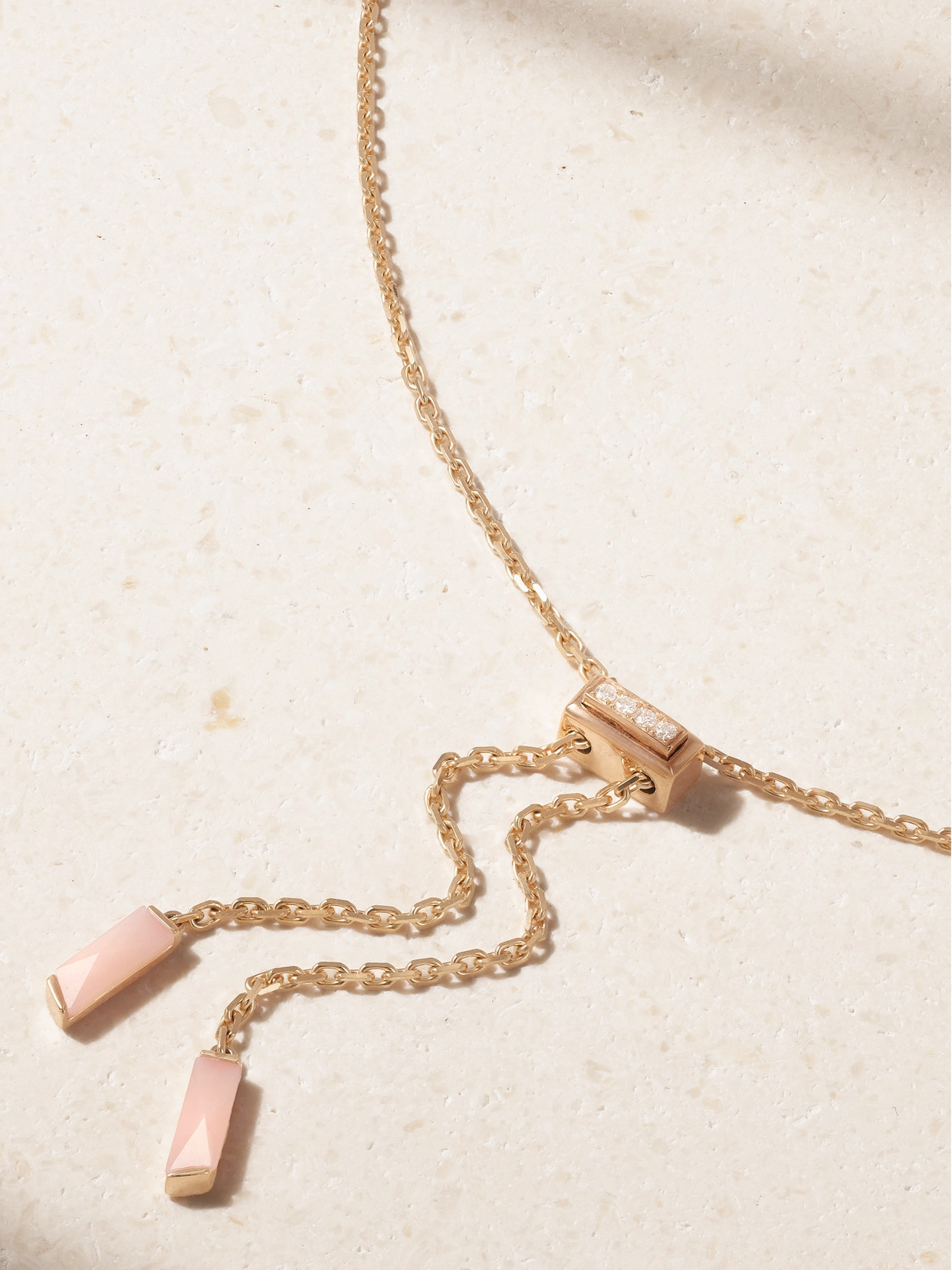 Garrard Wings Rising 18-karat Rose Gold, Opal And Diamond Necklace In Gold