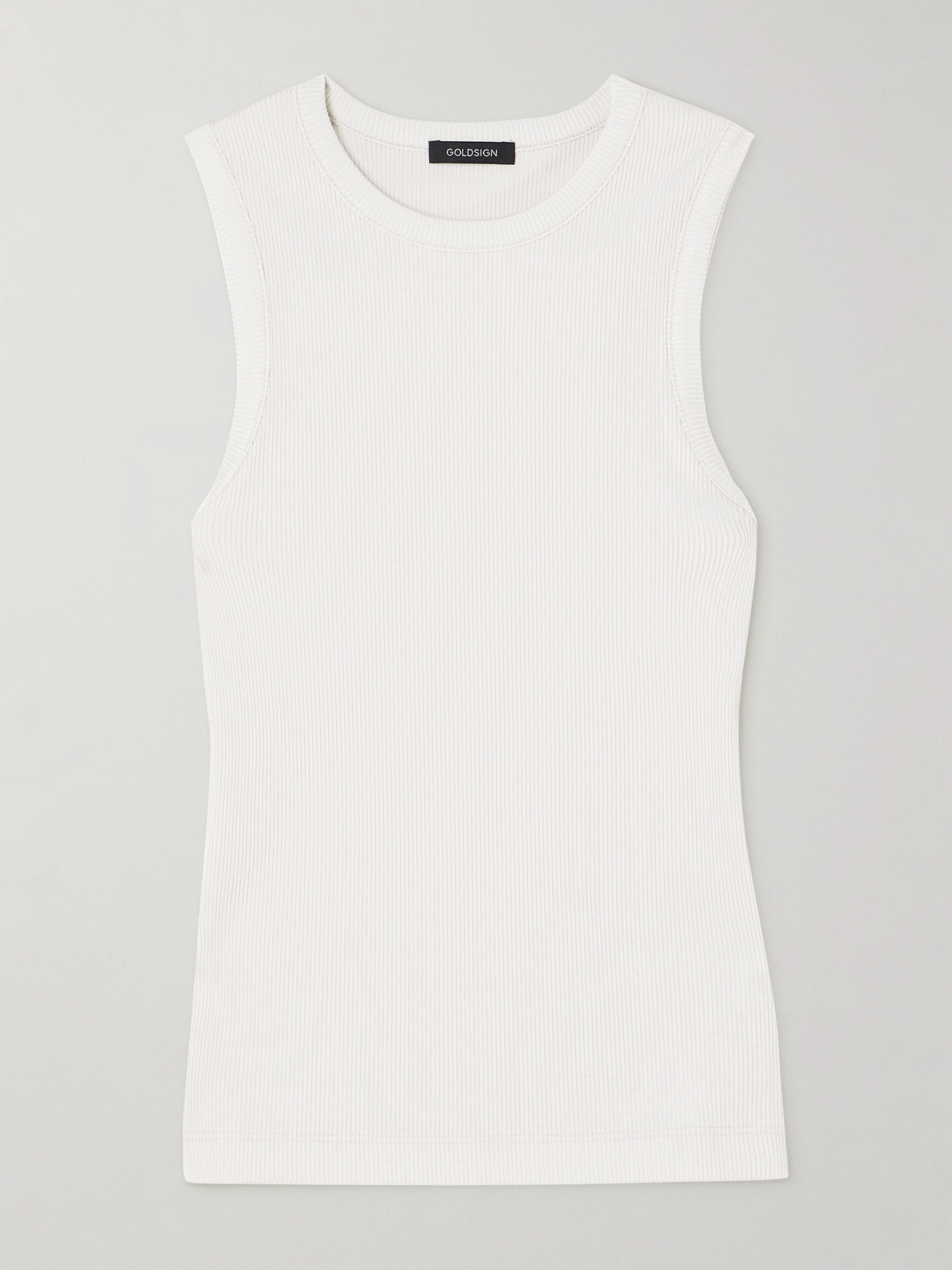 Shop Goldsign Ribbed Stretch-jersey Tank In Off-white