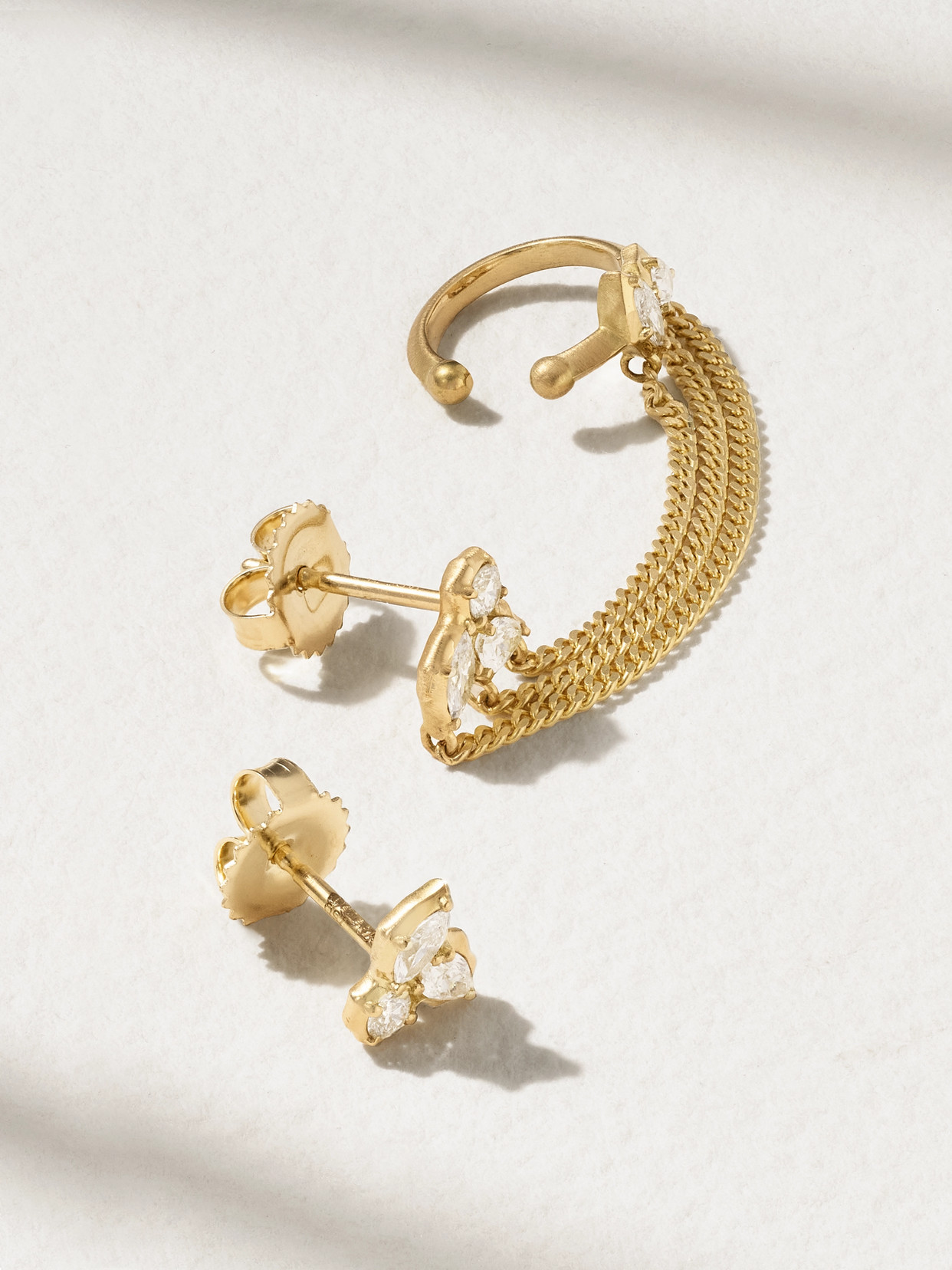 Jade Trau Posey Iii & Duo 18-karat  Diamond Earrings