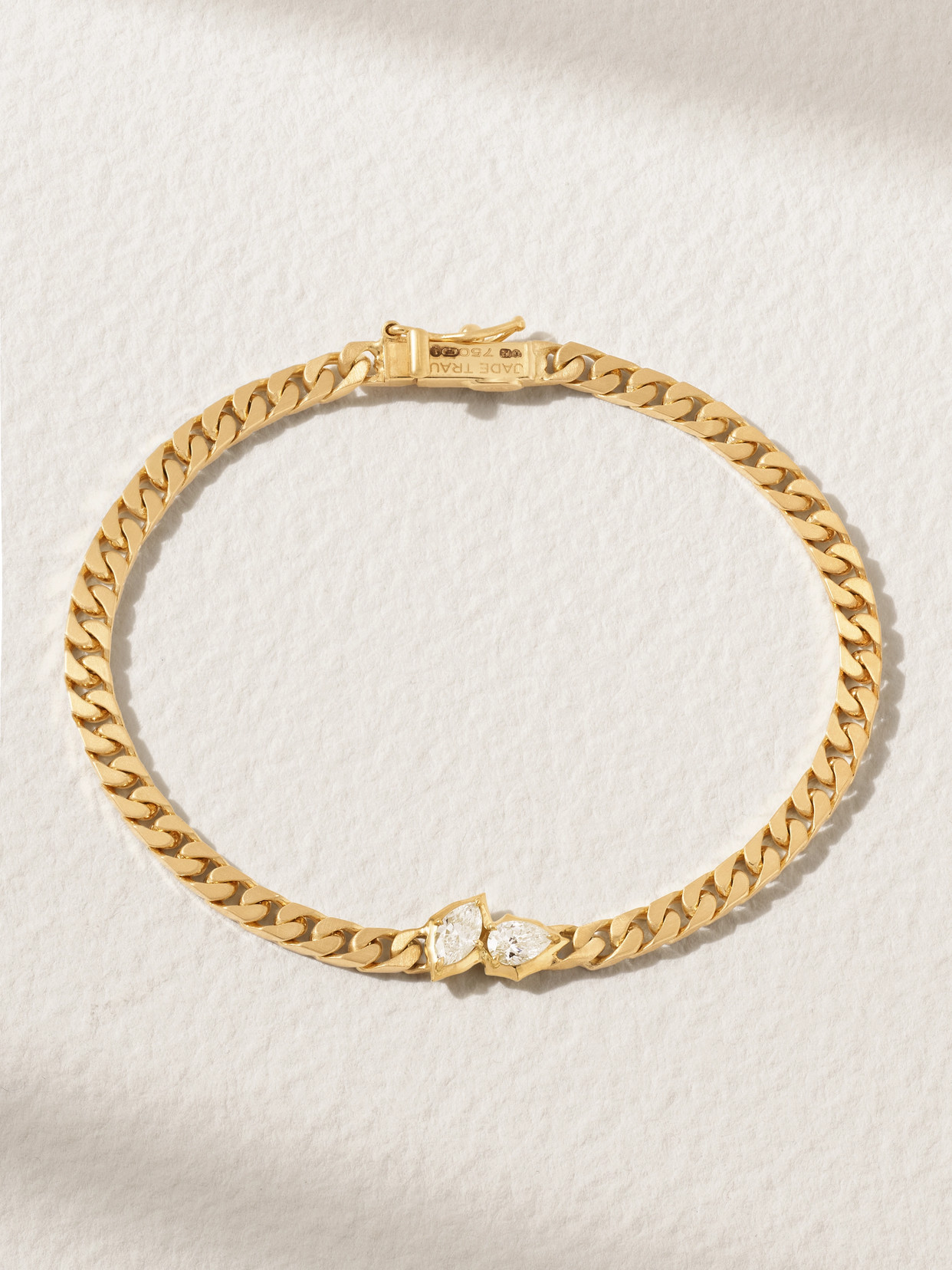 Jade Trau Poppy Curb 18-karat  Diamond Bracelet