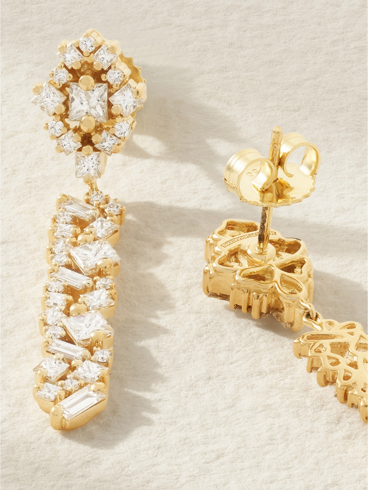 Suzanne Kalan La Fantasie 18-karat Gold Diamond Earrings In Gold