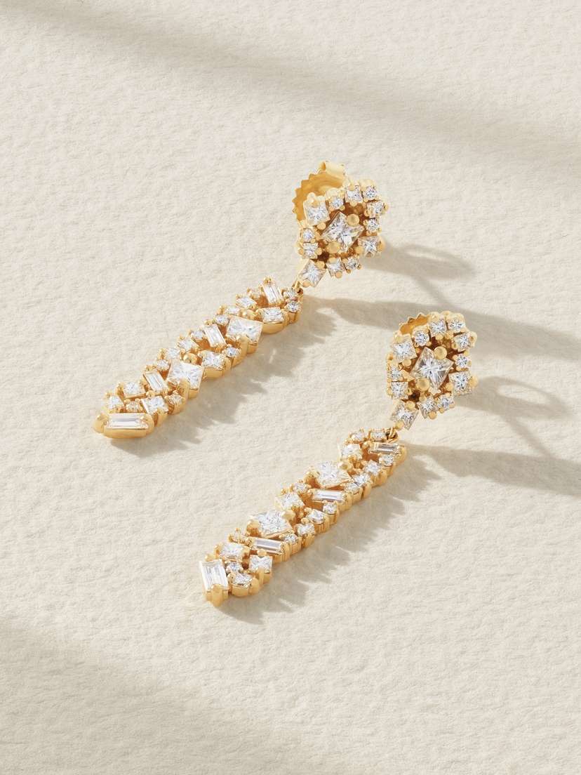 Suzanne Kalan La Fantasie 18-karat Gold Diamond Earrings
