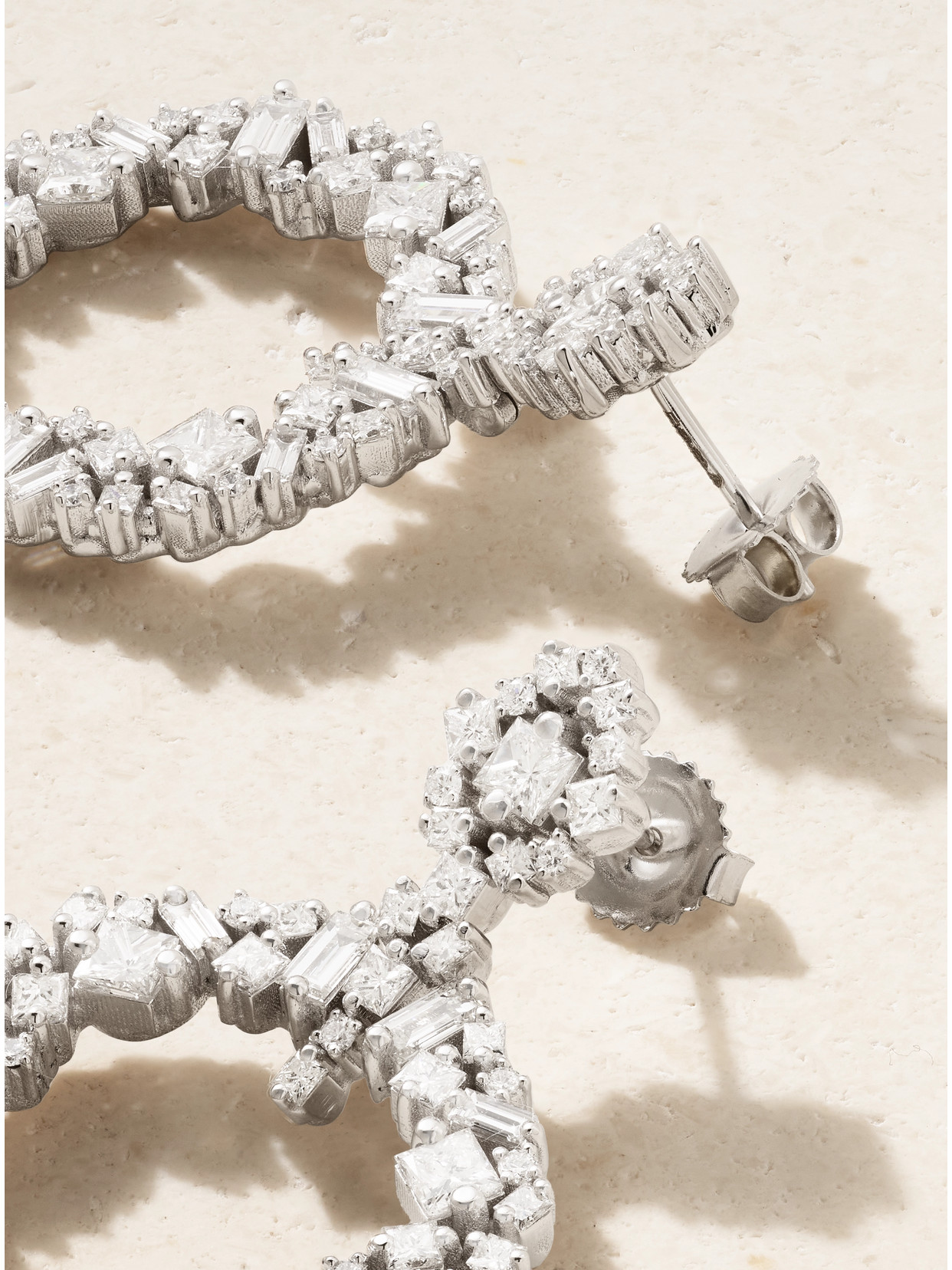 Suzanne Kalan La Fantaisie 18-karat White Gold Diamond Earrings In Gold