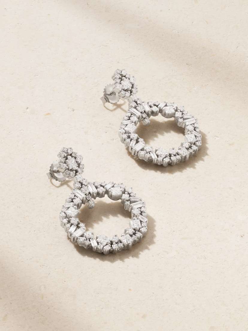 Suzanne Kalan La Fantaisie 18-karat White Gold Diamond Earrings