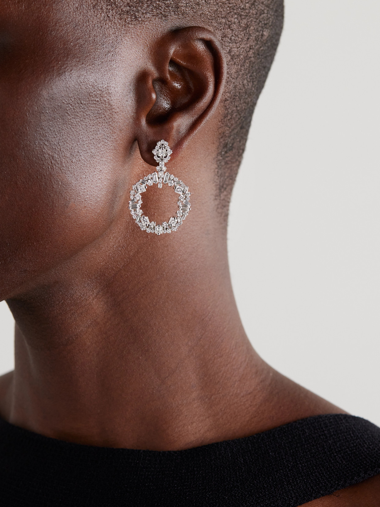 Suzanne Kalan La Fantaisie 18-karat White Gold Diamond Earrings In Gold