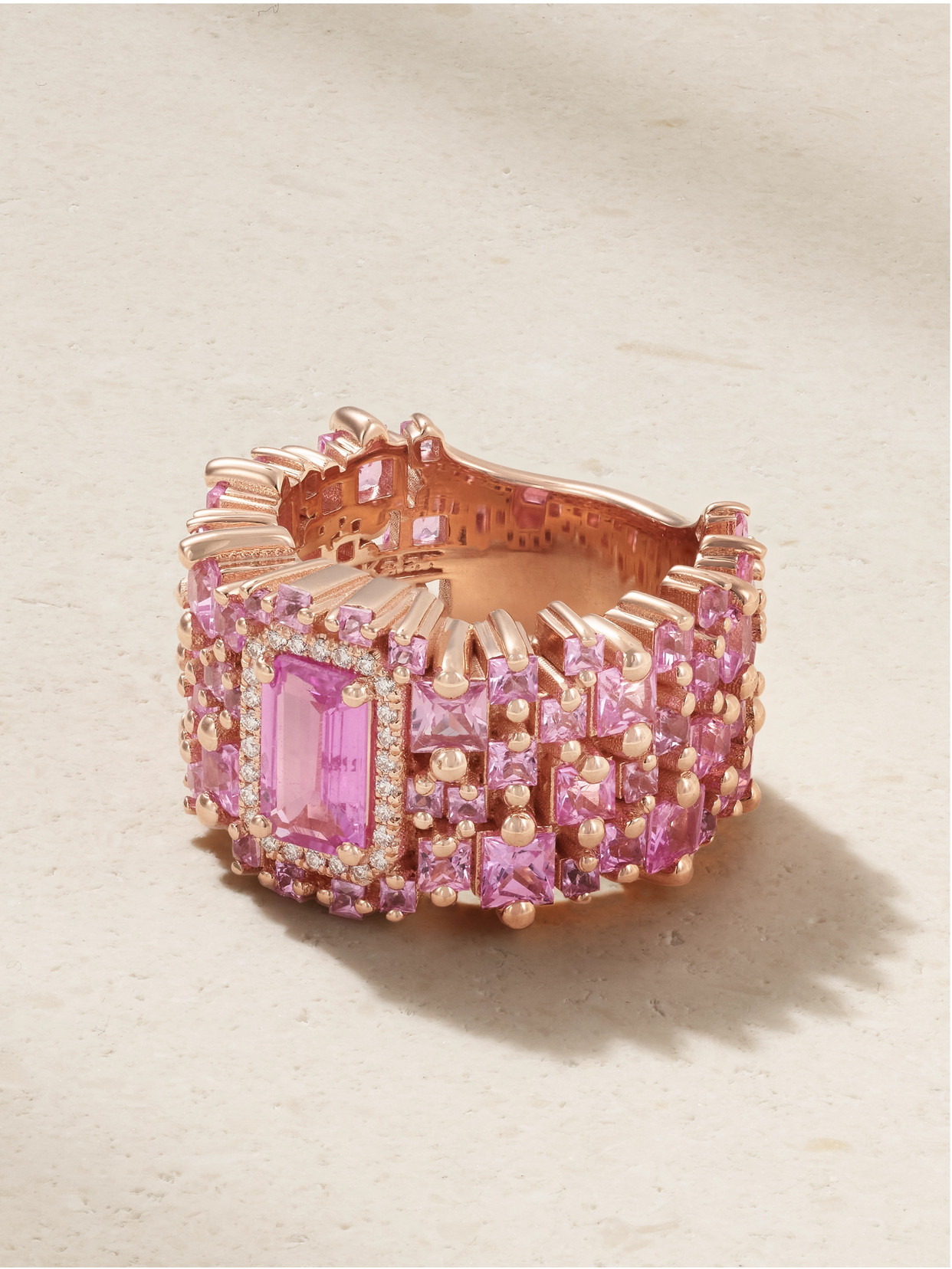 Suzanne Kalan 18-karat Rose Gold, Sapphire And Diamond Ring