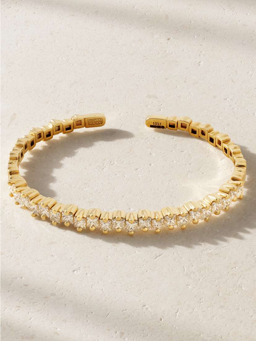 Suzanne Kalan 18-karat Gold Diamond Bangle