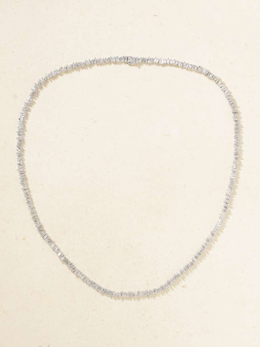 Suzanne Kalan 18-karat White Gold Diamond Necklace