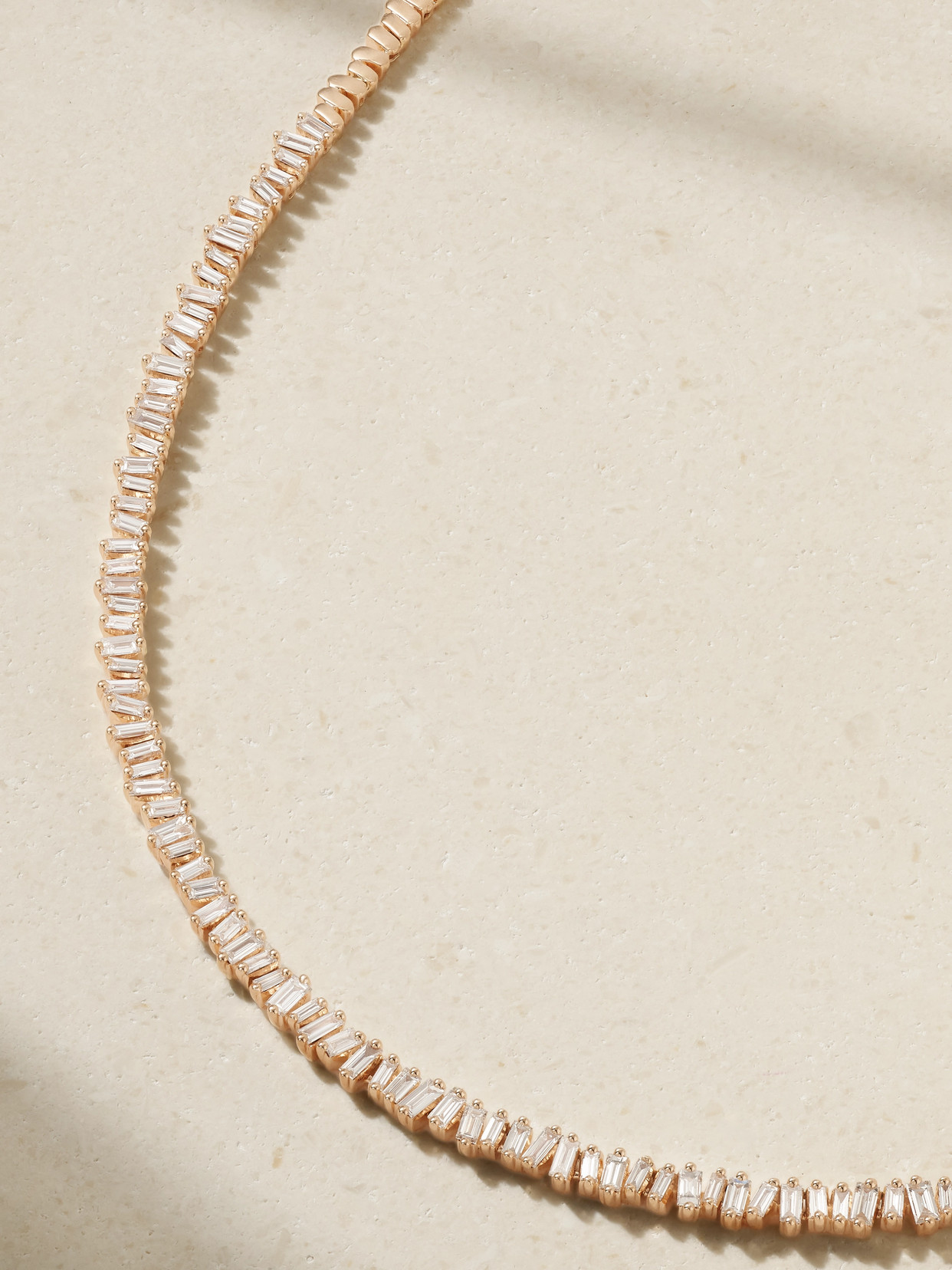 Shop Suzanne Kalan 18-karat Rose Gold Diamond Necklace