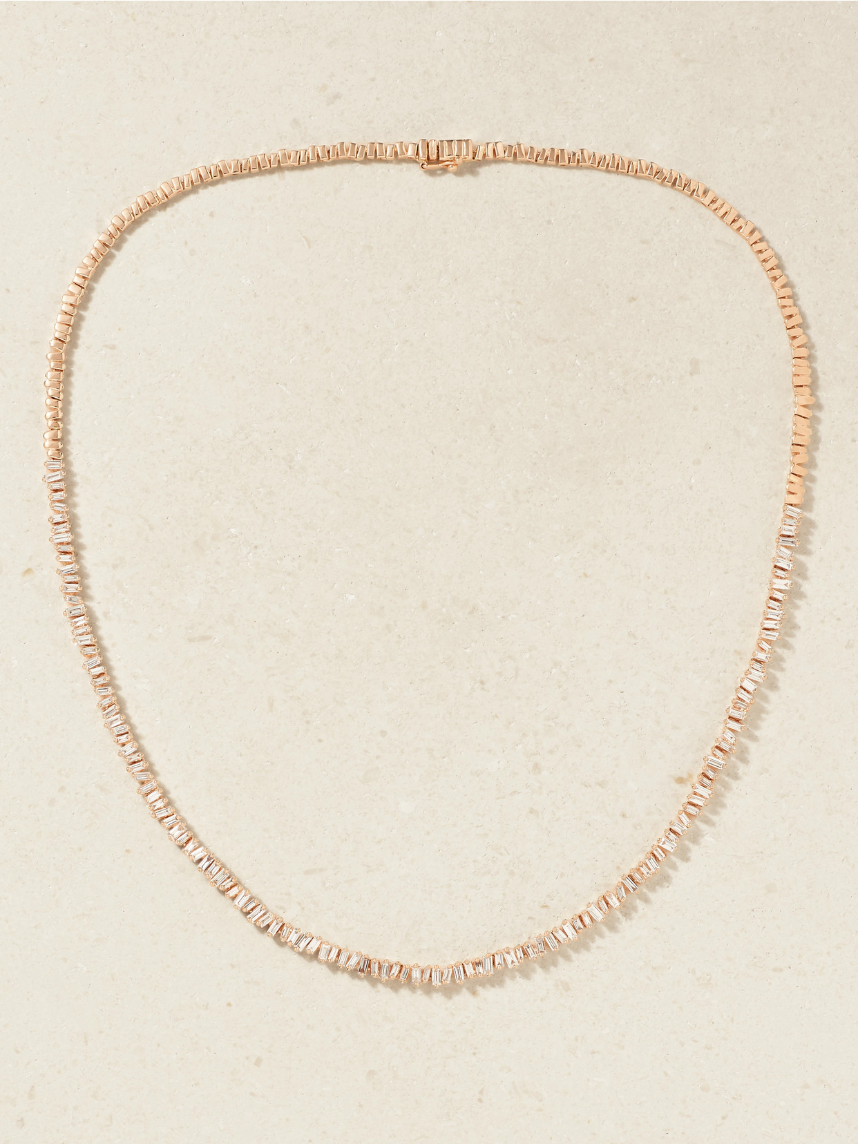 Suzanne Kalan 18-karat Rose Gold Diamond Necklace