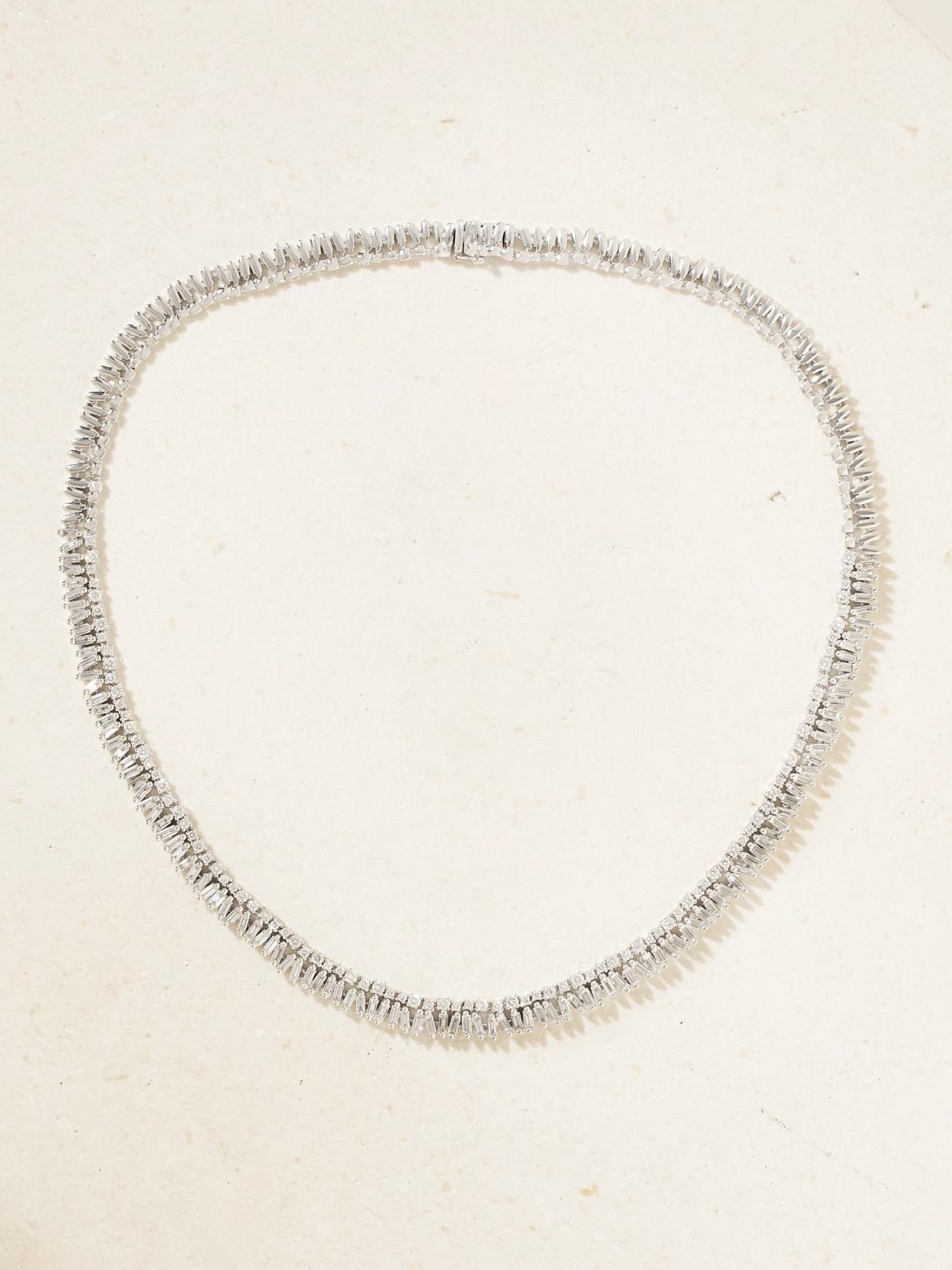 Suzanne Kalan 18-karat White Gold Diamond Tennis Necklace