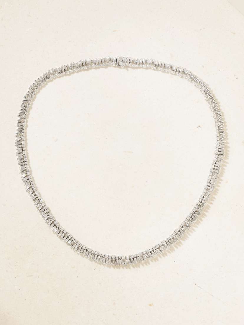 Suzanne Kalan 18-karat White Gold Diamond Tennis Necklace