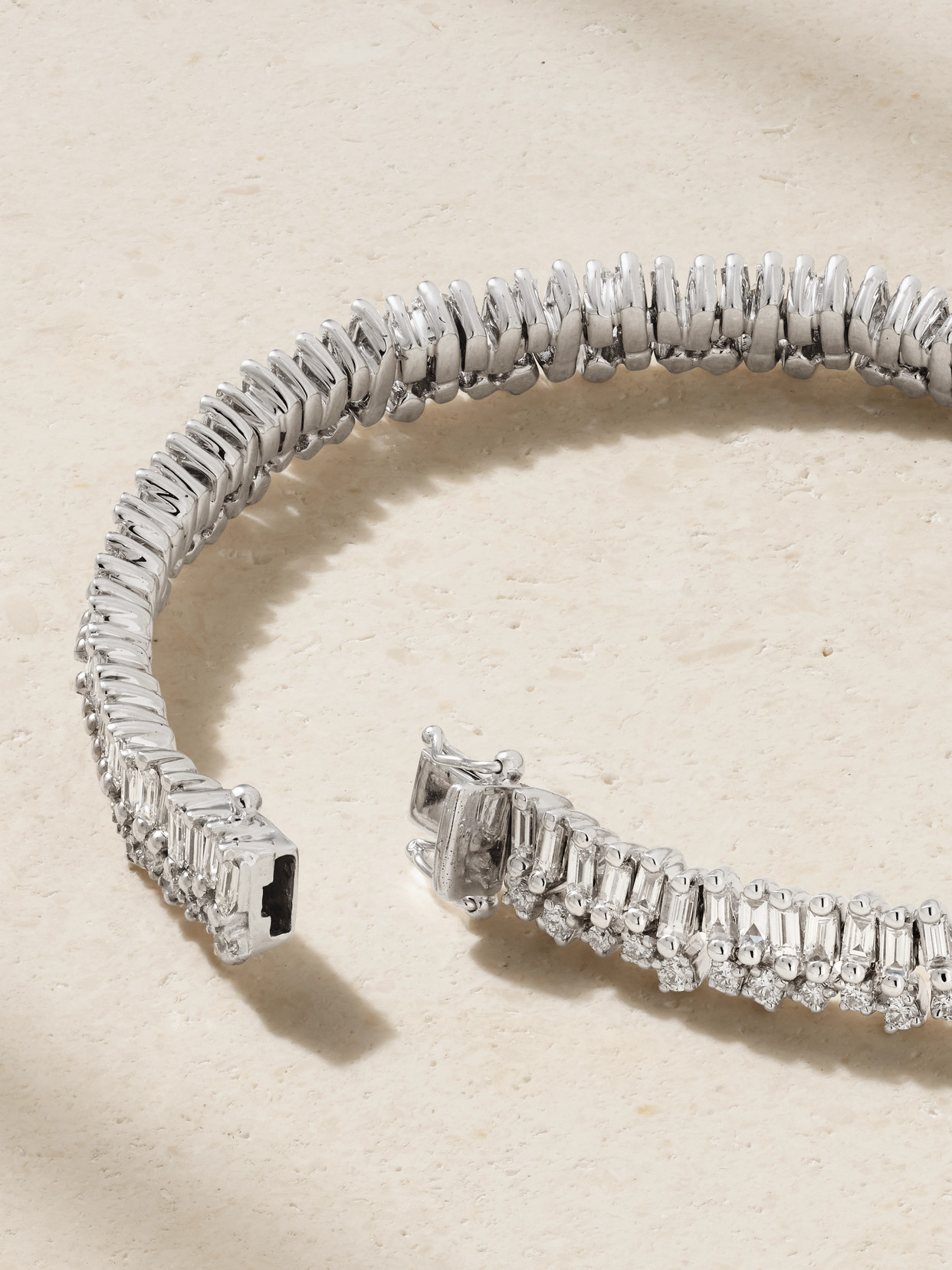 Shop Suzanne Kalan 18-karat White Gold Diamond Bracelet