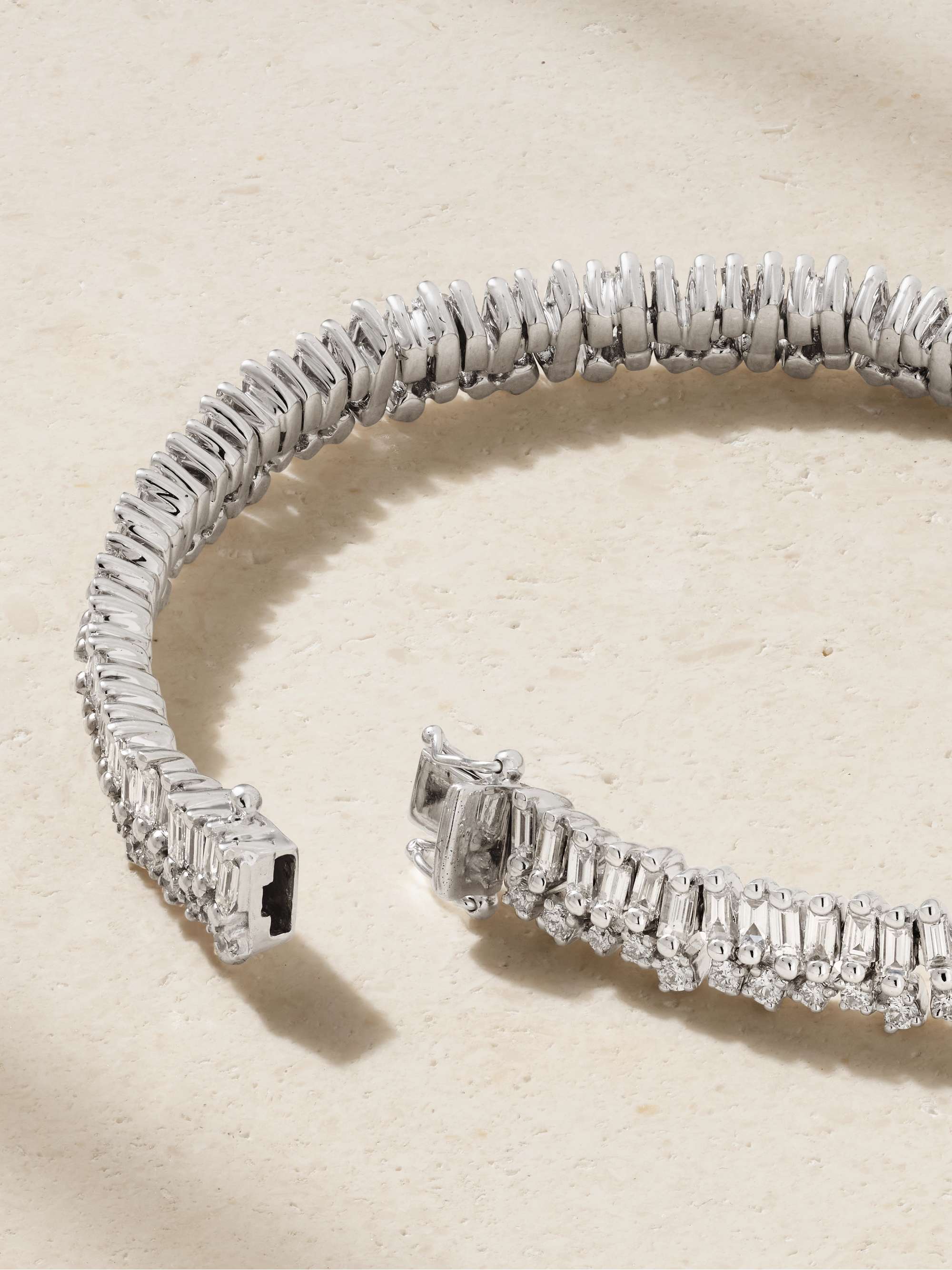 SUZANNE KALAN 18-karat white gold diamond bracelet