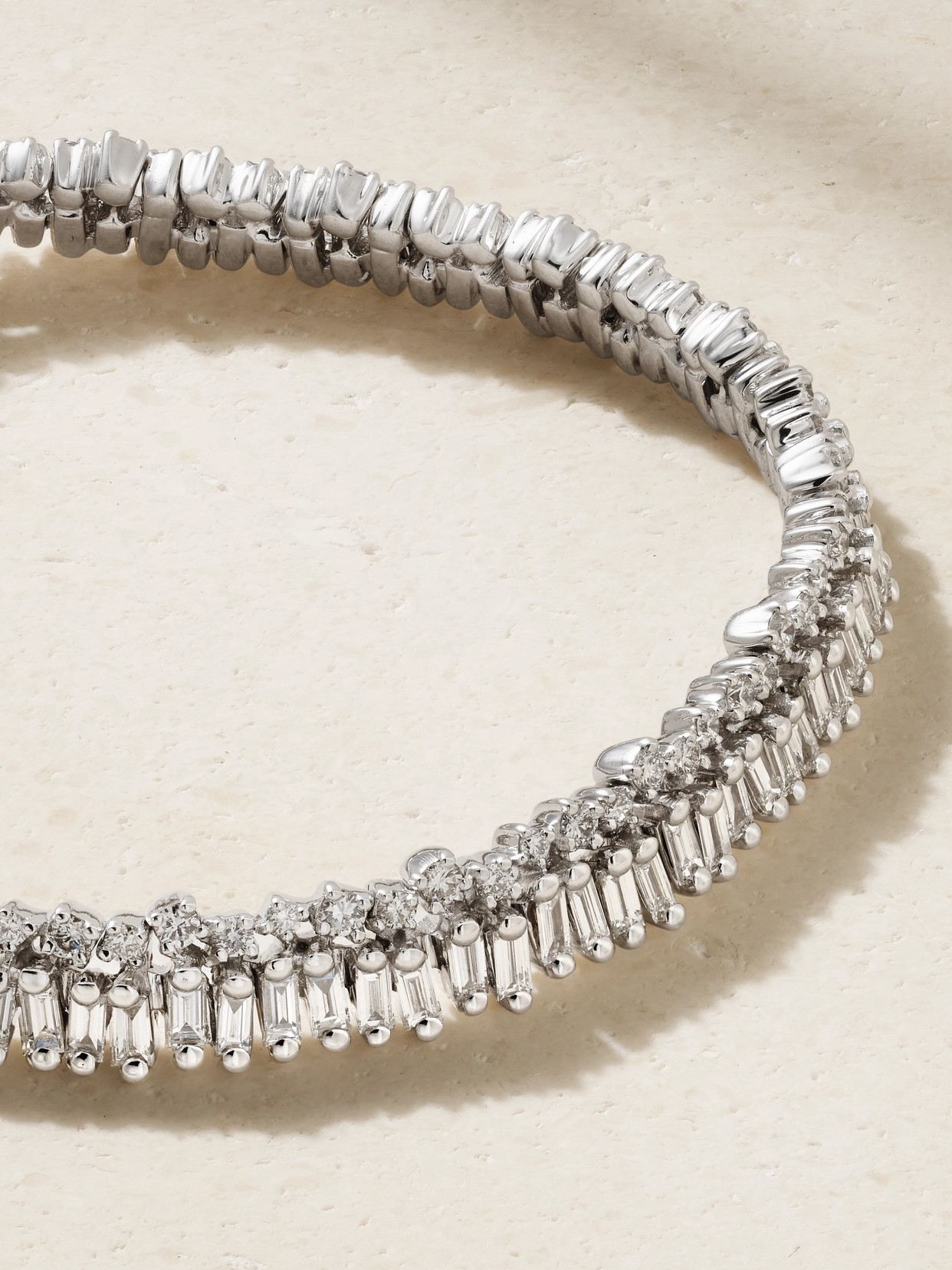 Shop Suzanne Kalan 18-karat White Gold Diamond Bracelet