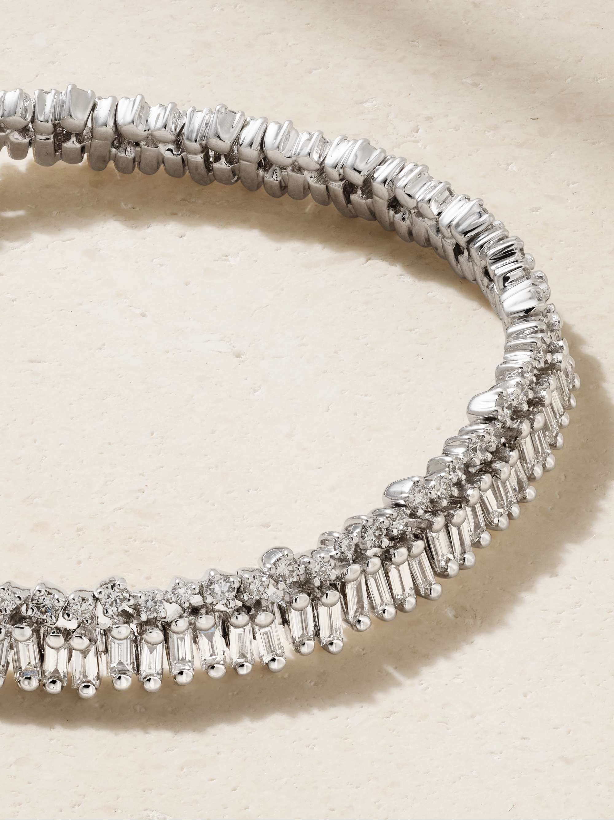 SUZANNE KALAN 18-karat white gold diamond bracelet