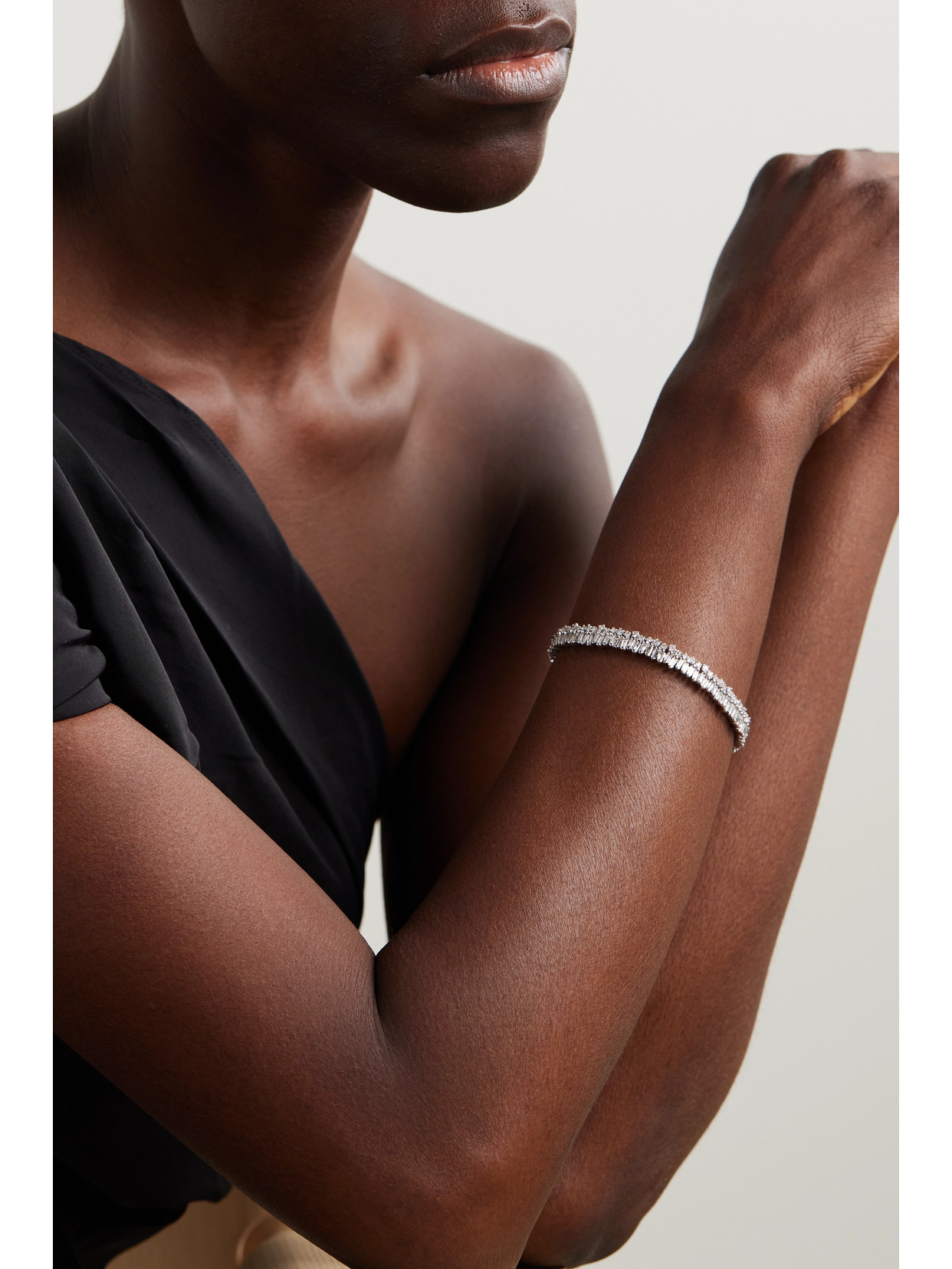 Suzanne Kalan 18-karat White Gold Diamond Bracelet In Gold