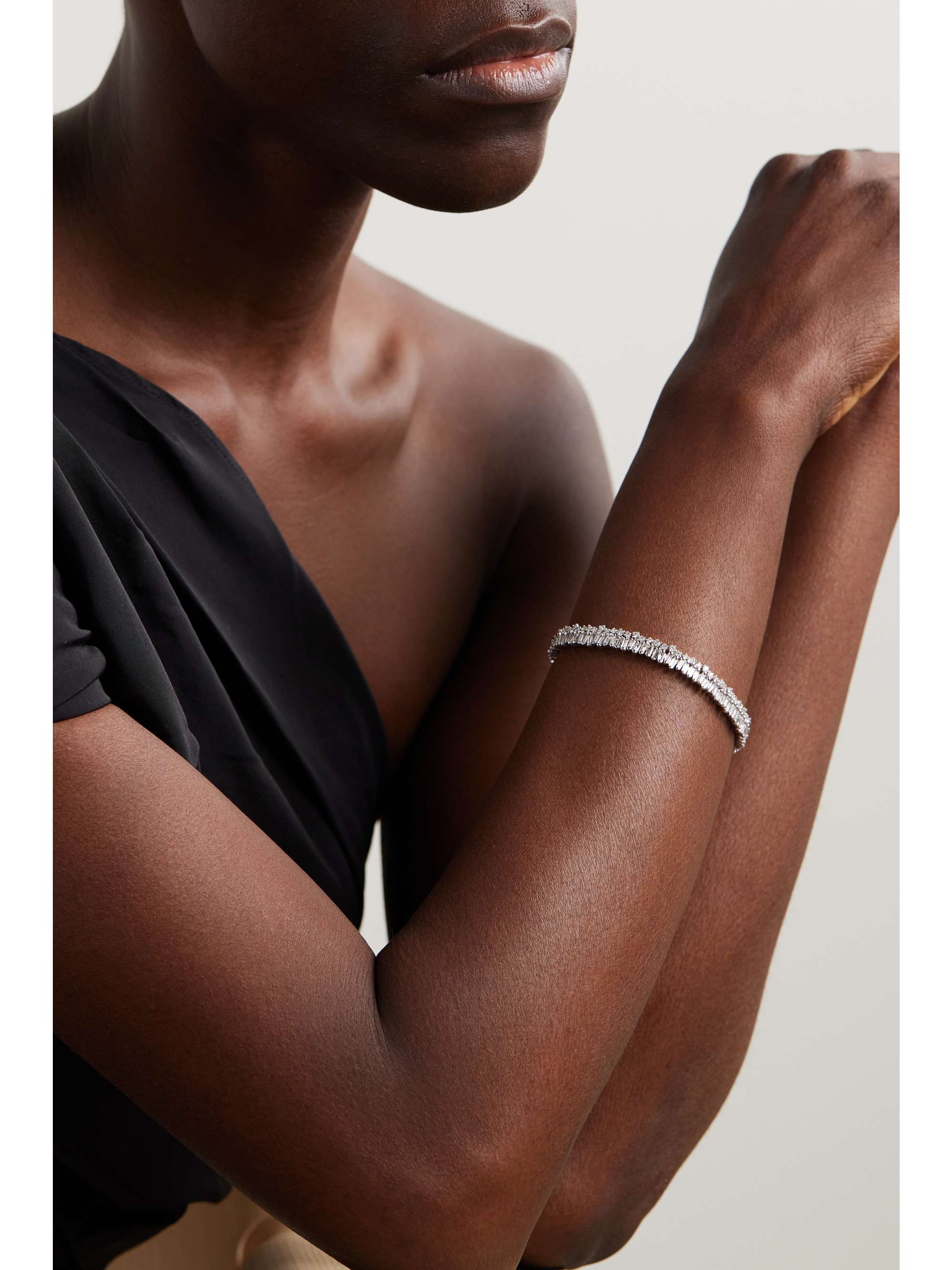 SUZANNE KALAN 18-karat white gold diamond bracelet