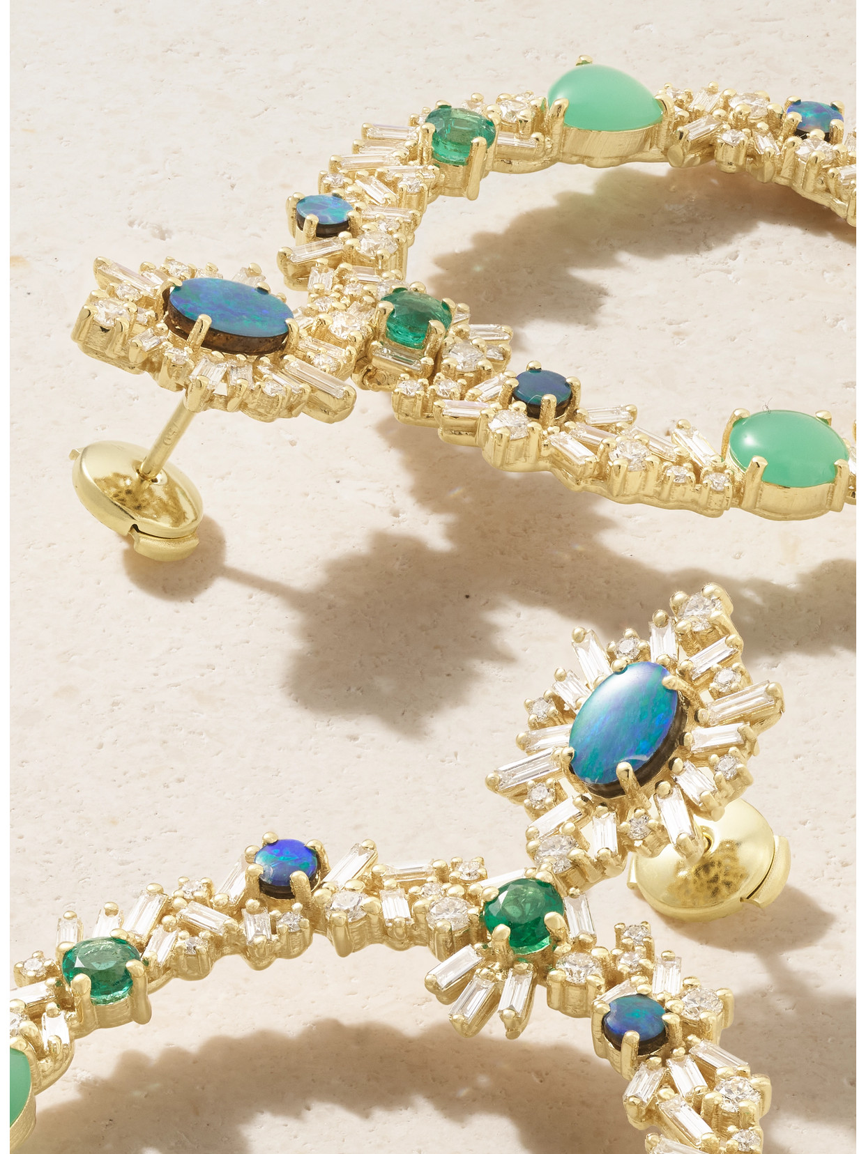 Suzanne Kalan 18-karat Gold Multi-stone Earrings In Gold