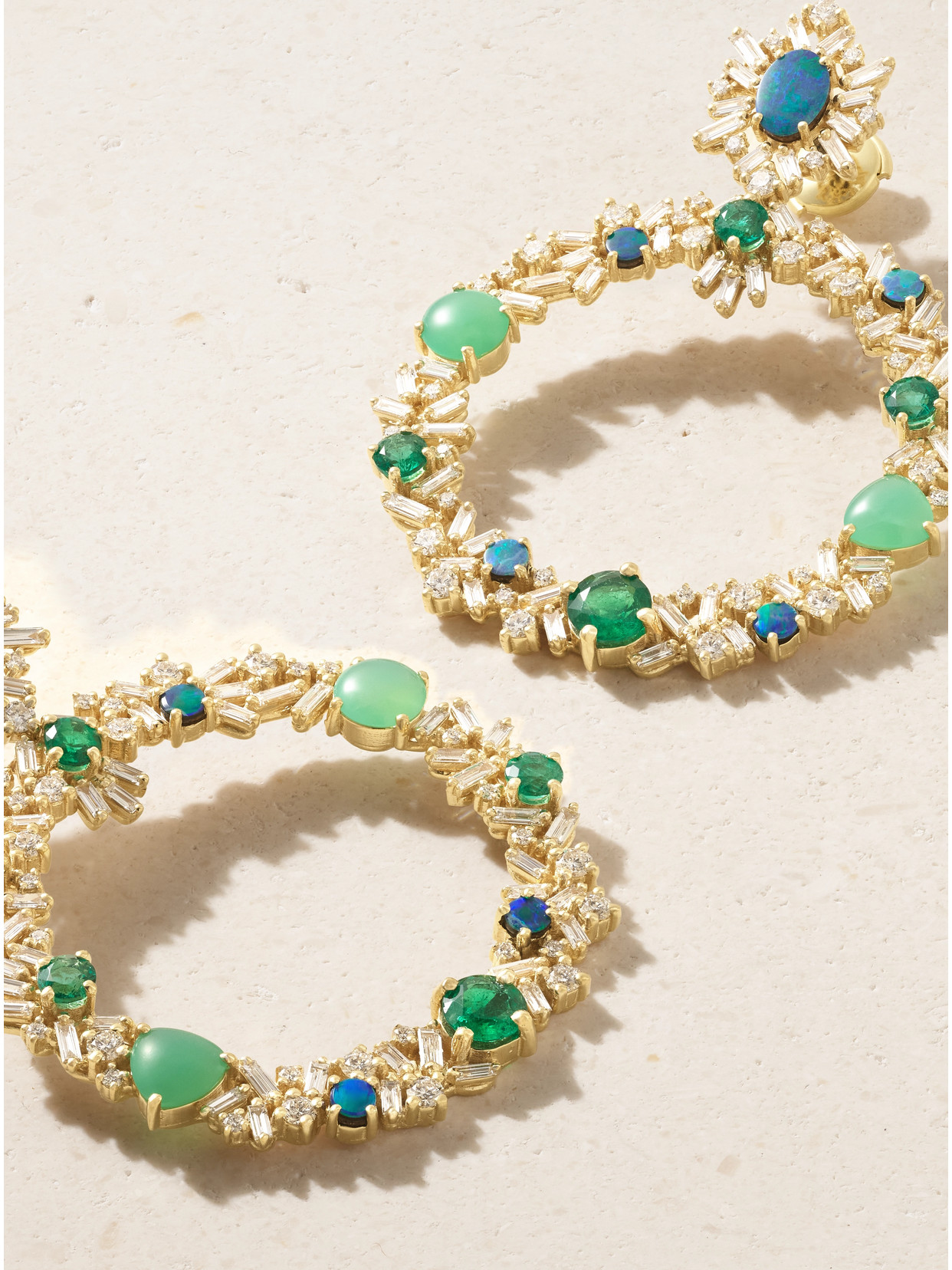Suzanne Kalan 18-karat Gold Multi-stone Earrings In Gold