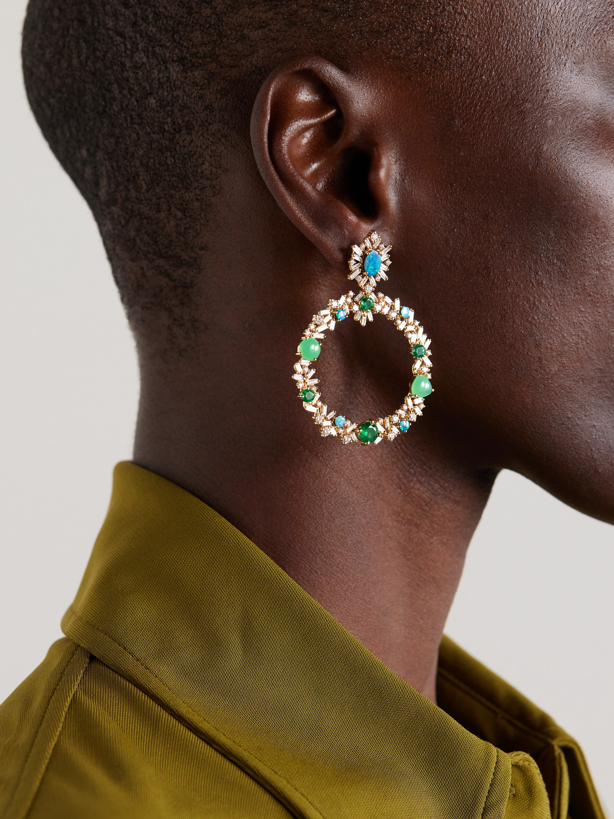 Suzanne Kalan 18-karat Gold Multi-stone Earrings In Gold