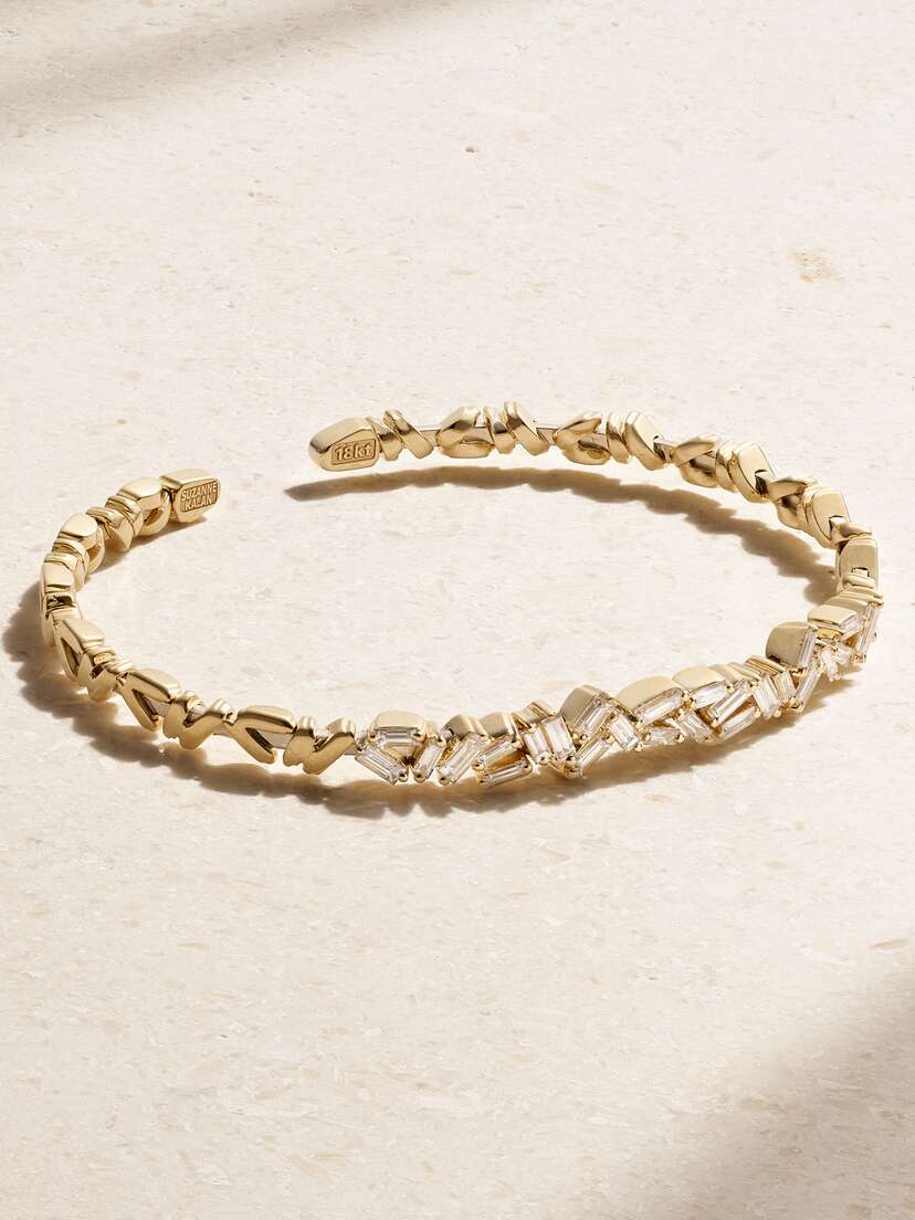 Suzanne Kalan 18-karat Gold Diamond Cuff