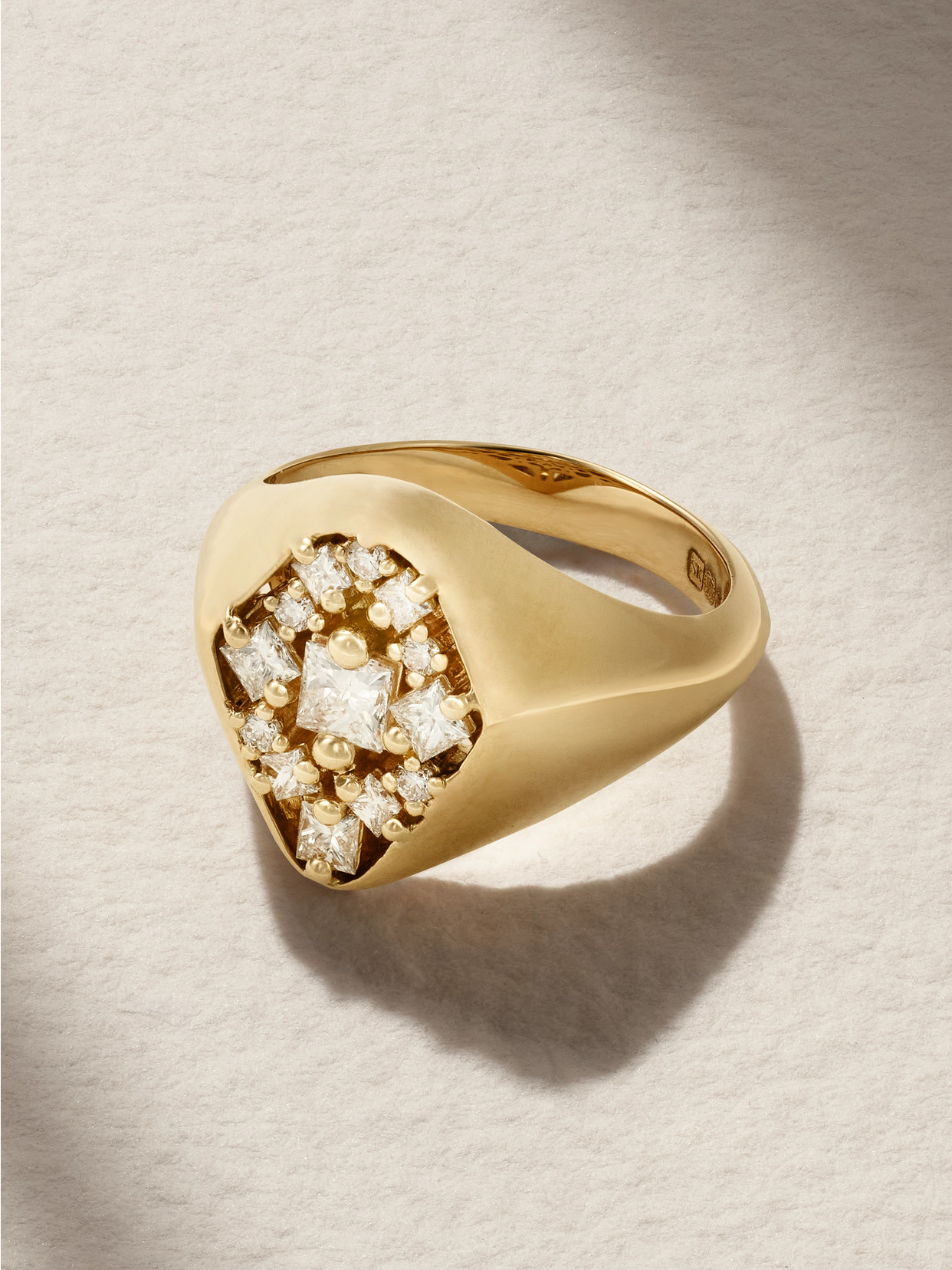 Suzanne Kalan 18-karat Gold Diamond Pinky Ring