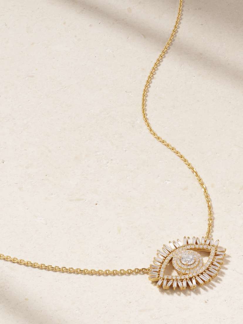 Suzanne Kalan Evil Eye 18-karat Gold Diamond Necklace