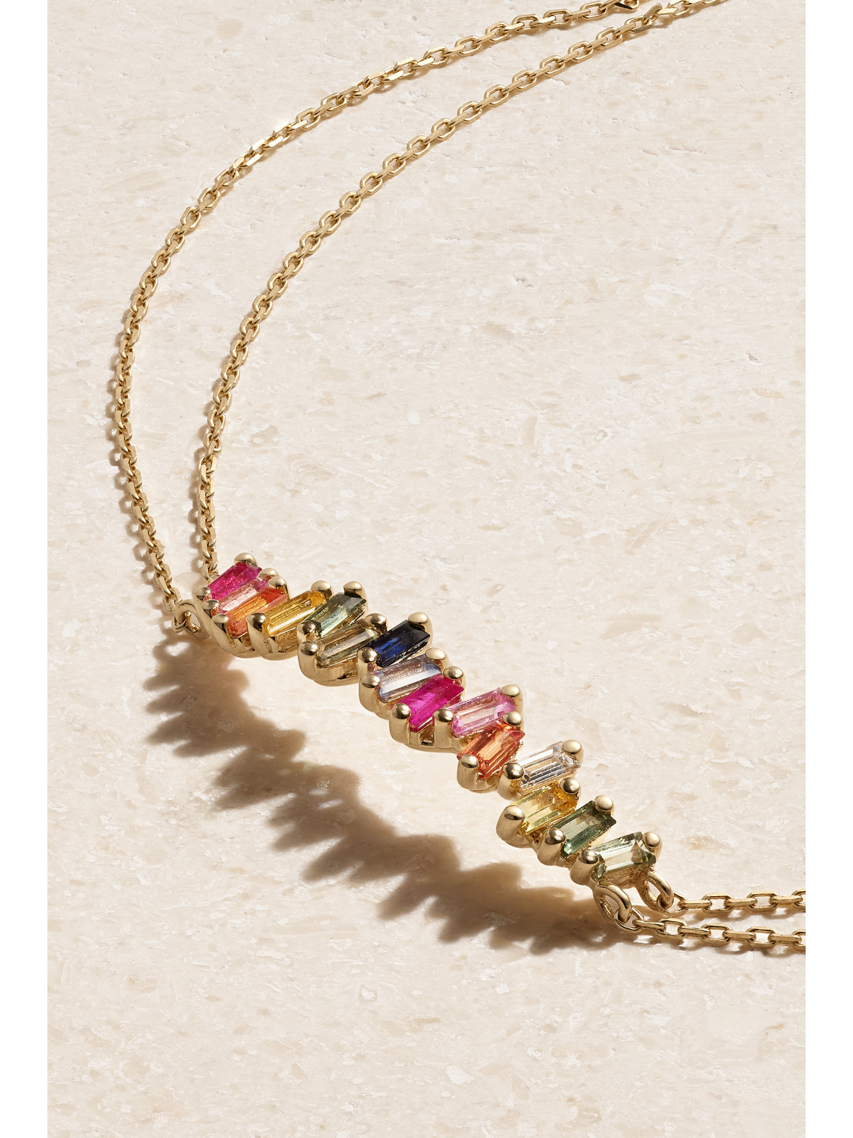 Suzanne Kalan Willow Bar 18-karat Gold, Sapphire And Diamond Bracelet In Gold