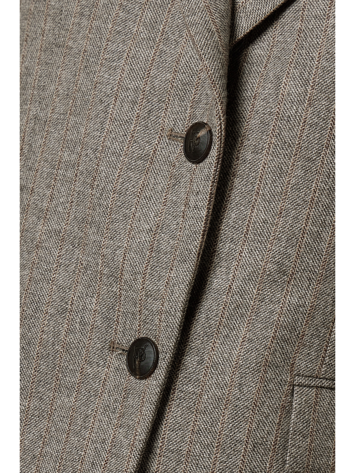 Shop Veronica De Piante Enrico Herringbone Pinstriped Wool And Cashmere-blend Blazer In Brown