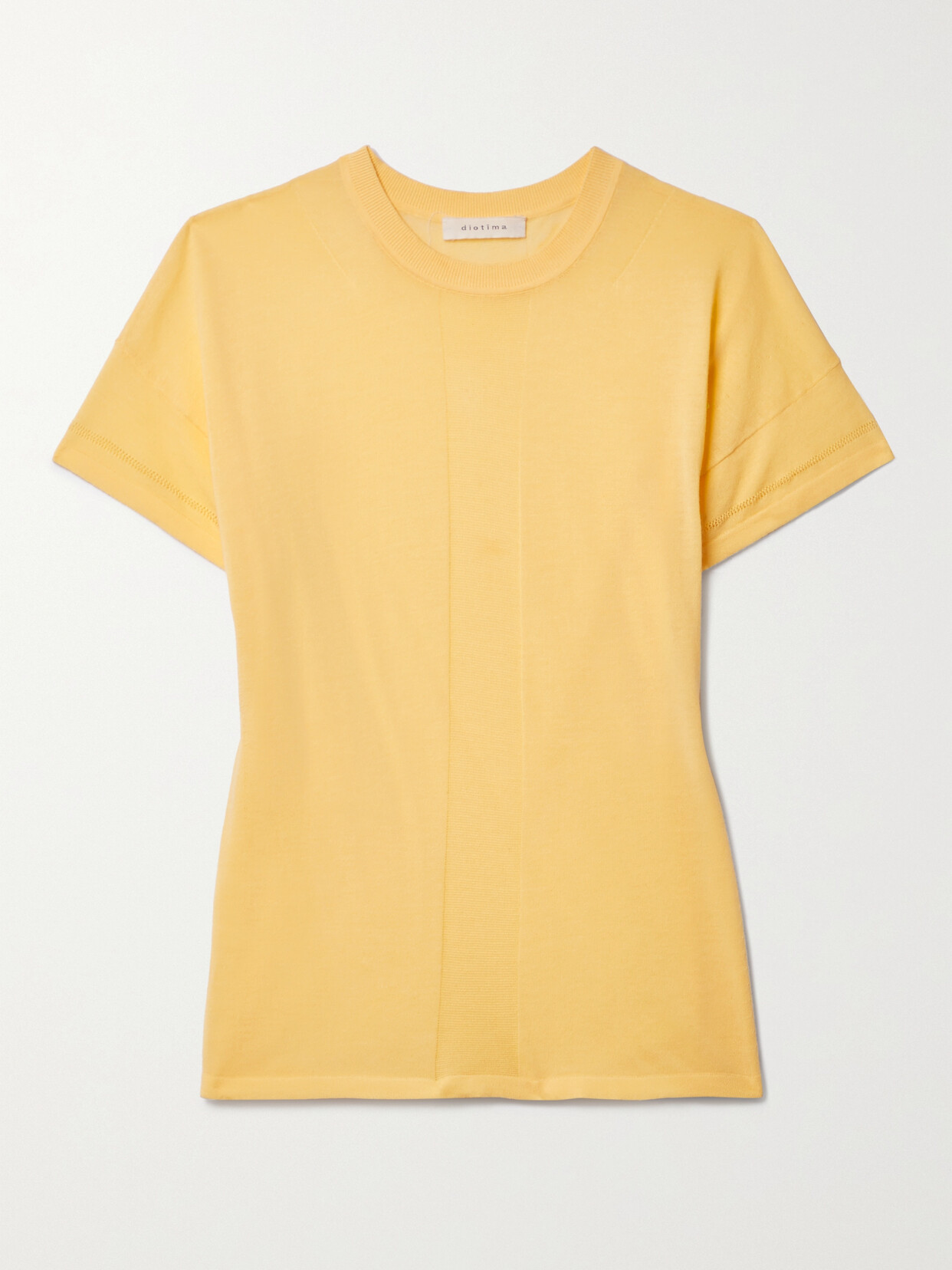 Diotima Jimmy Crochet-trimmed Organic Cotton T-shirt In Yellow