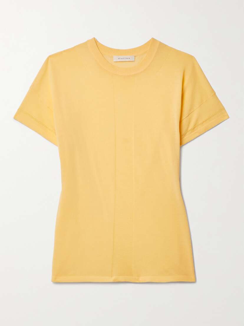 Diotima Jimmy Pointelle-trimmed Organic Cotton T-shirt