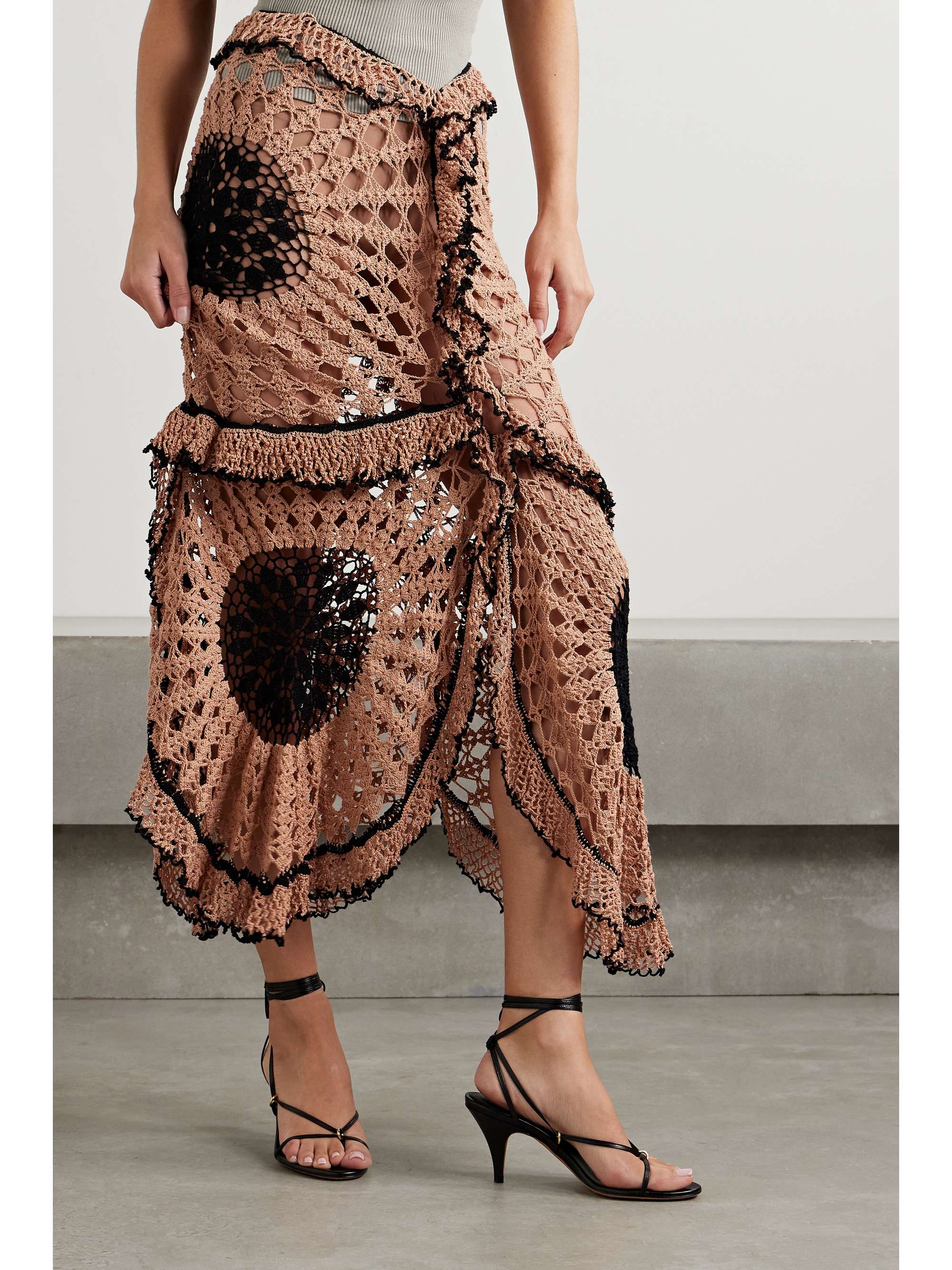 DIOTIMA  ruffled crocheted cotton maxi skirt NETAPORTER