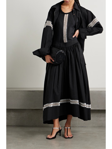 Diotima Pocomania crochet-trimmed cotton-poplin maxi dress
