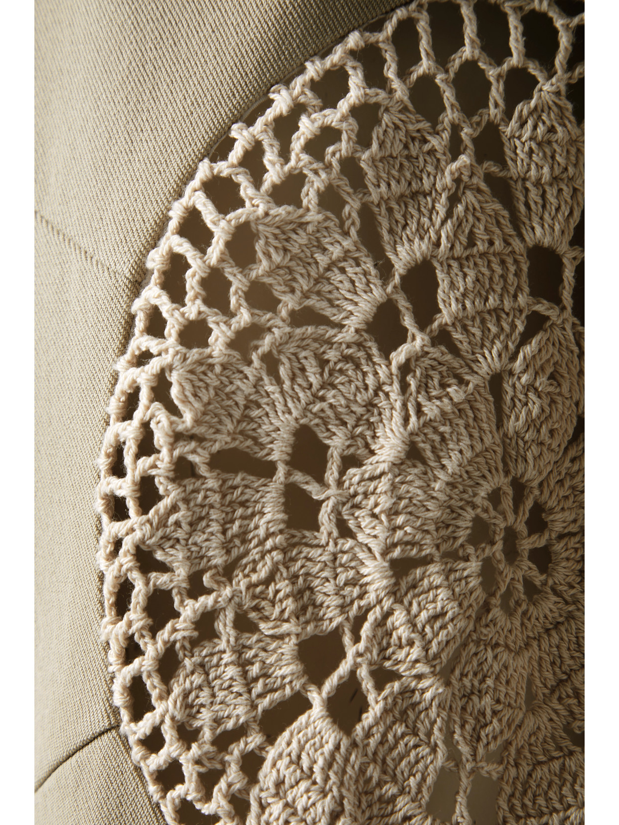 Shop Diotima Long Tower Crochet-trimmed Wool-twill Blazer In Neutrals