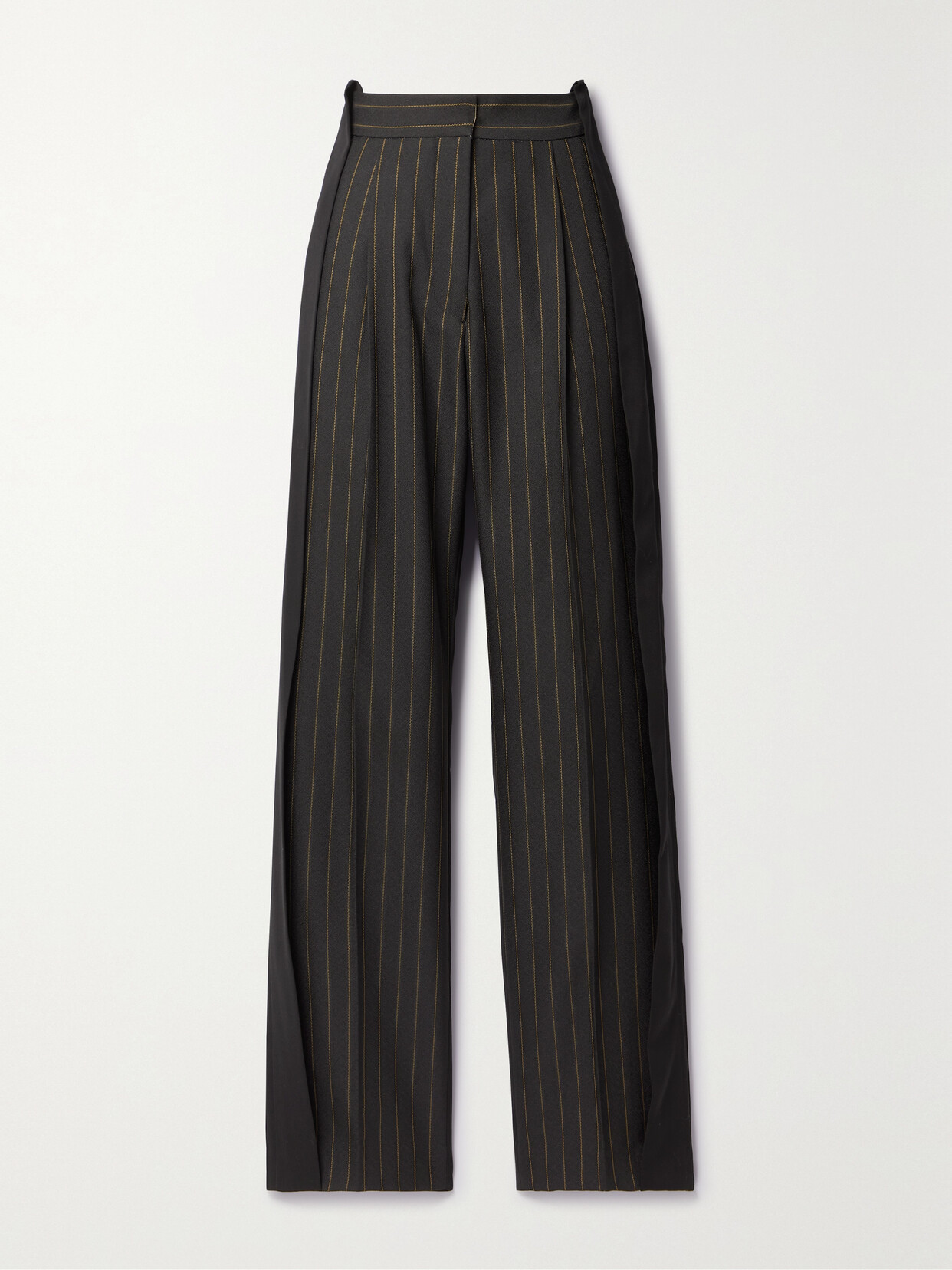 Diotima Stona Paneled Twill Straight-leg Trousers In Black