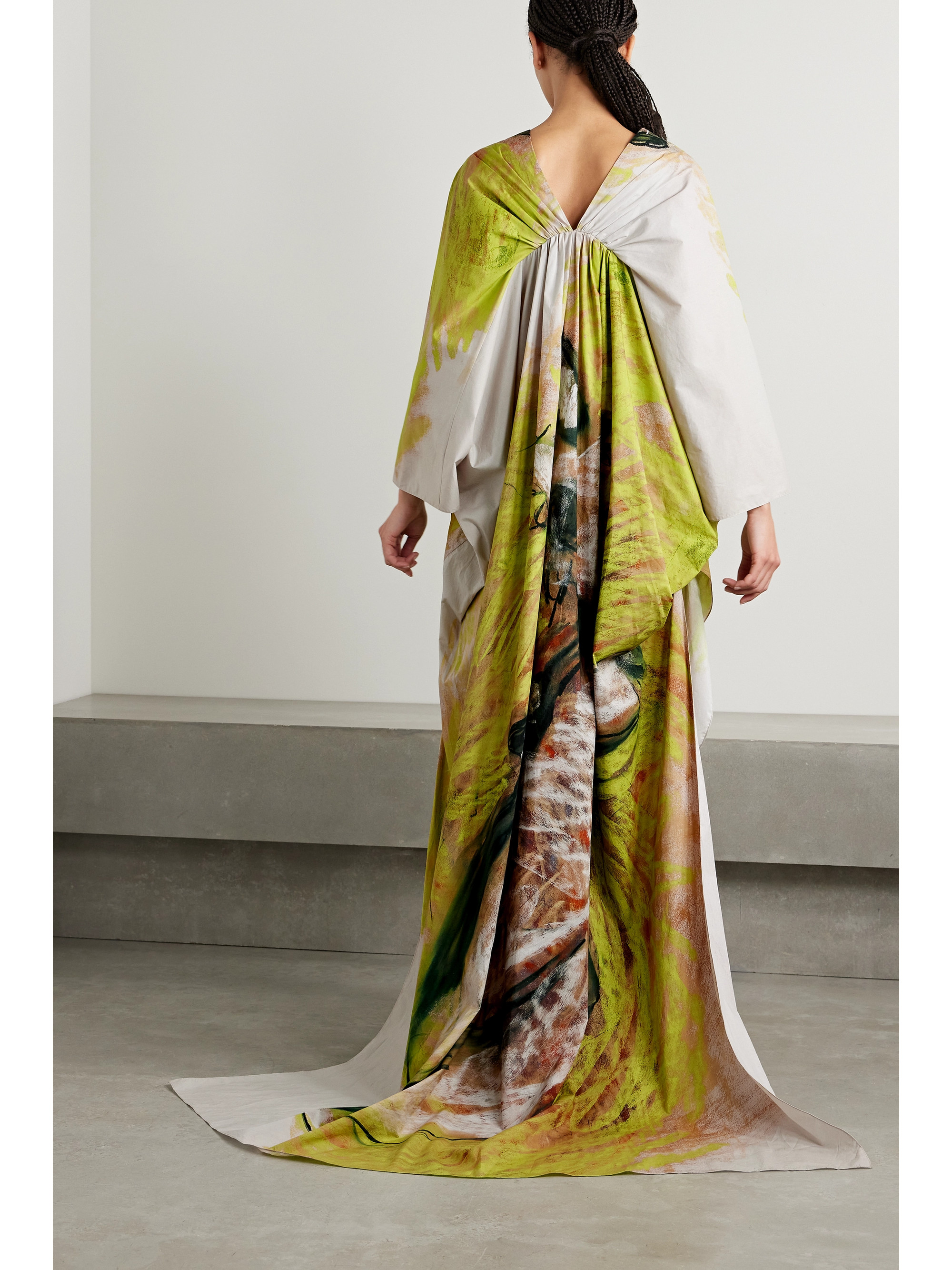 Diotima Centre gathered printed cotton-poplin kaftan thumbnail