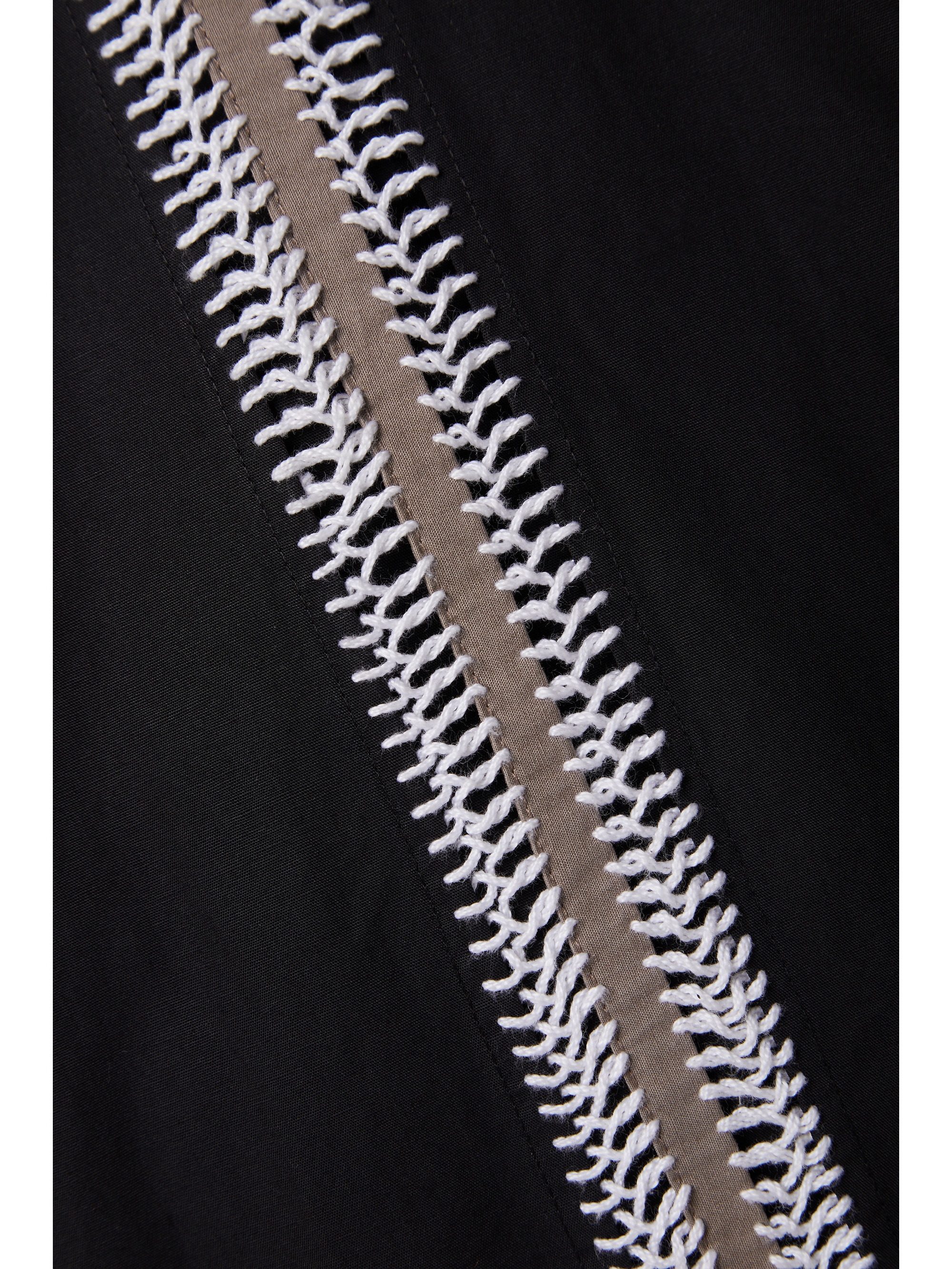 Diotima Winston crochet-trimmed cotton-poplin shirt