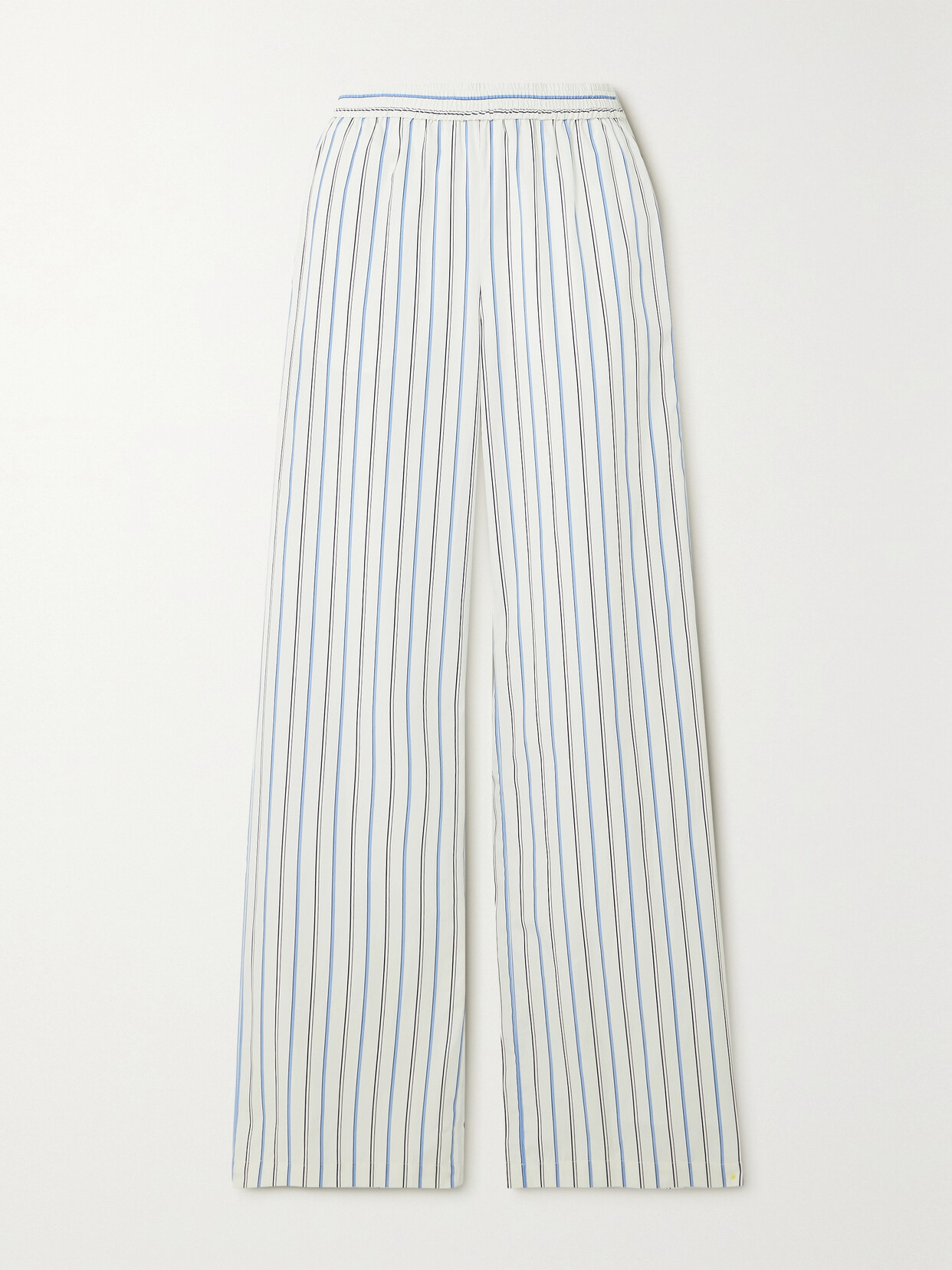 Sebline Striped Cotton-poplin Wide-leg Pants - Blue