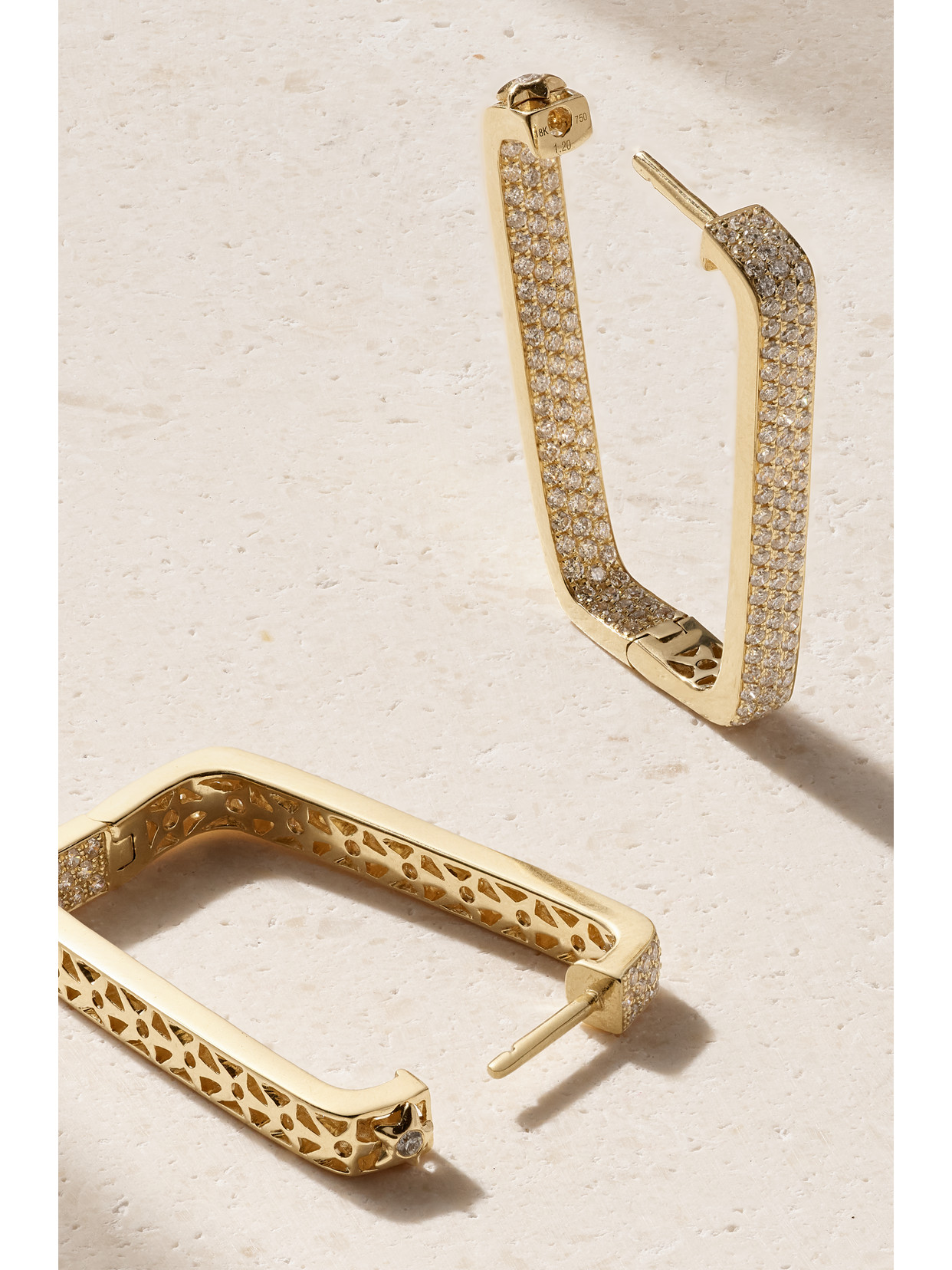 Ofira Mini Box 18-karat Gold Diamond Hoop Earrings In Gold
