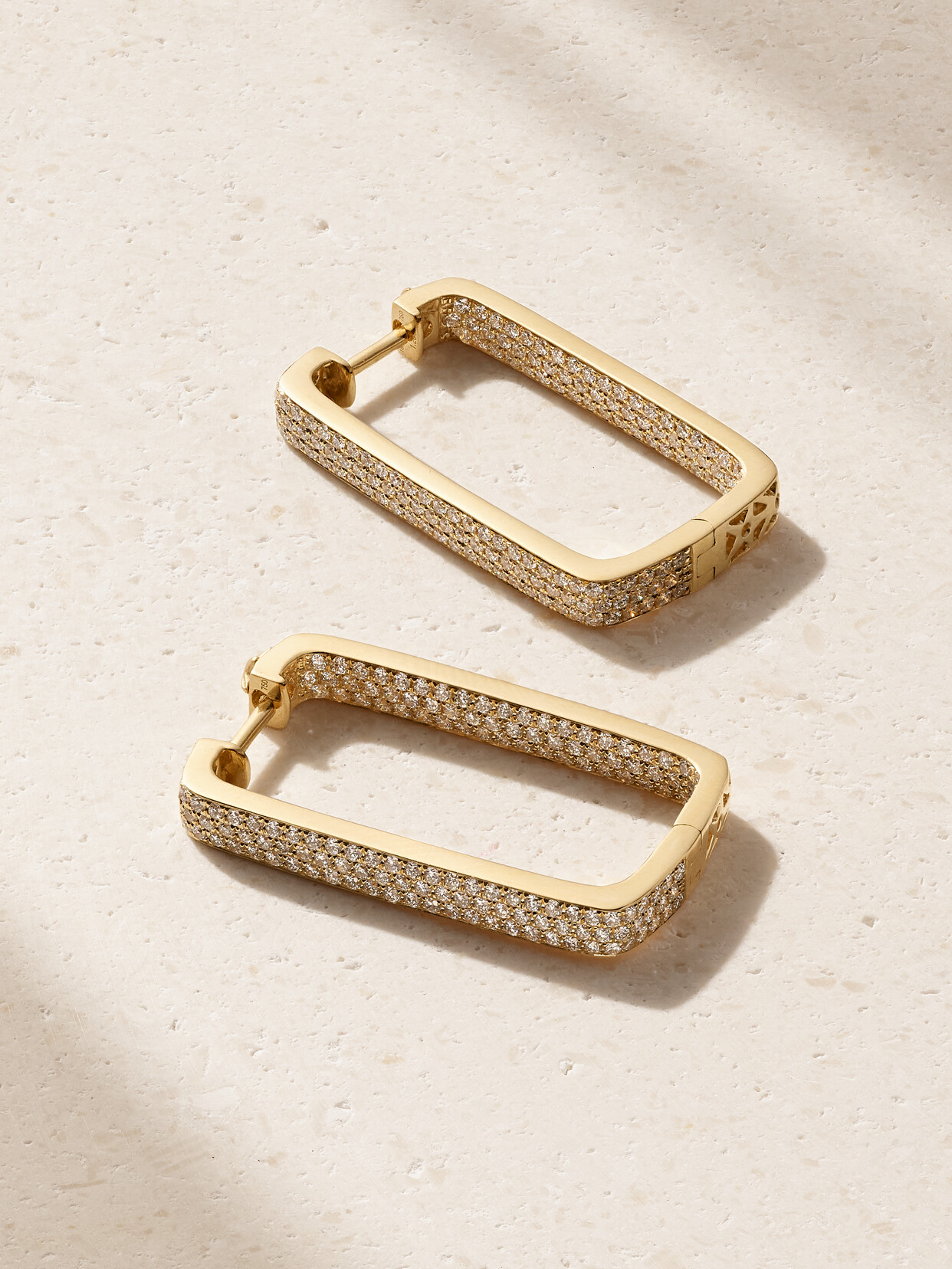 Ofira Mini Box 18-karat Gold Diamond Hoop Earrings