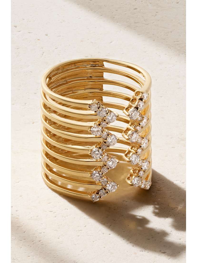 OFIRA Stripe Zz 18-karat Gold Diamond Ring