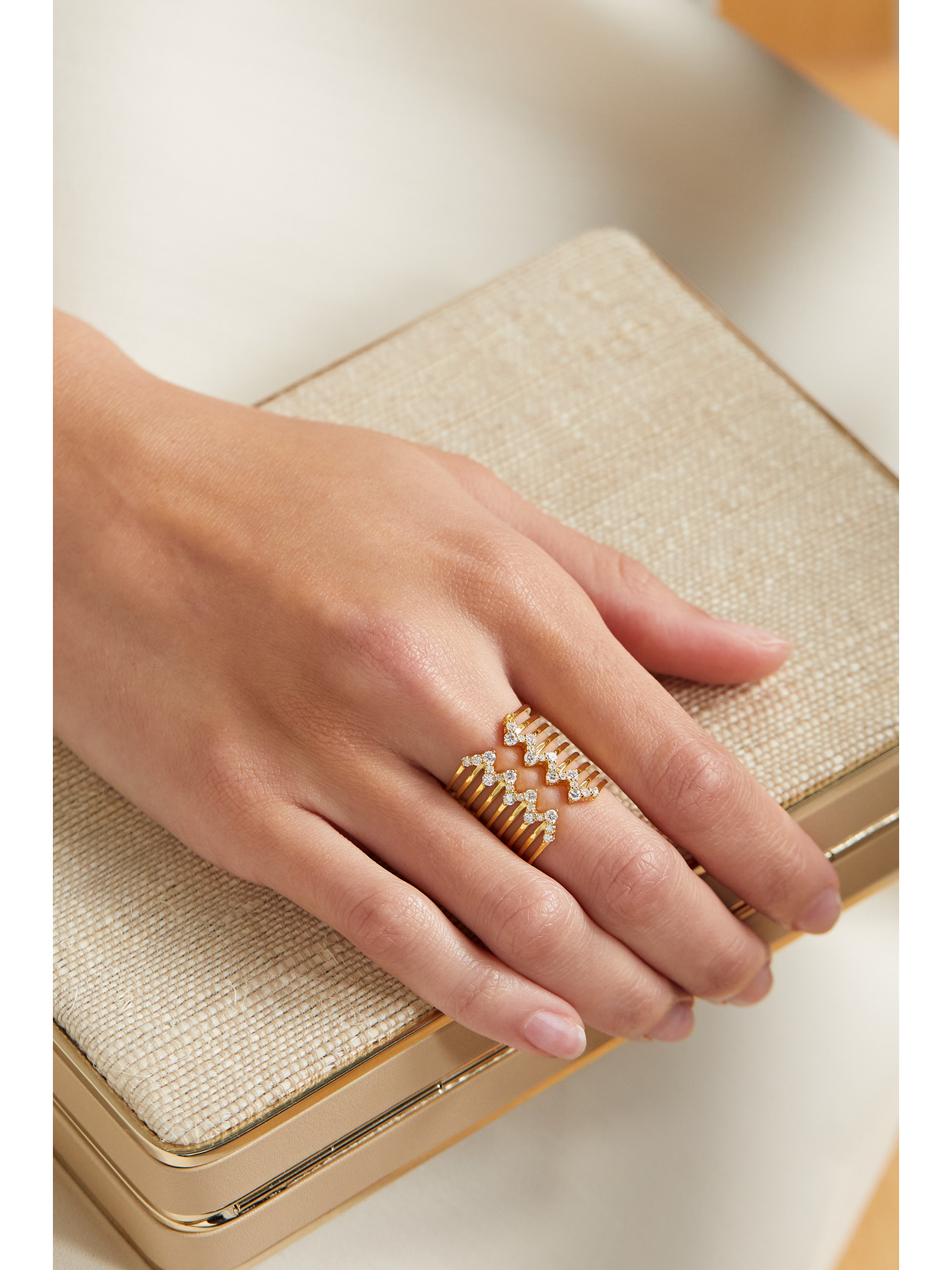 Ofira Stripe Zz 18-karat Gold Diamond Ring In Gold
