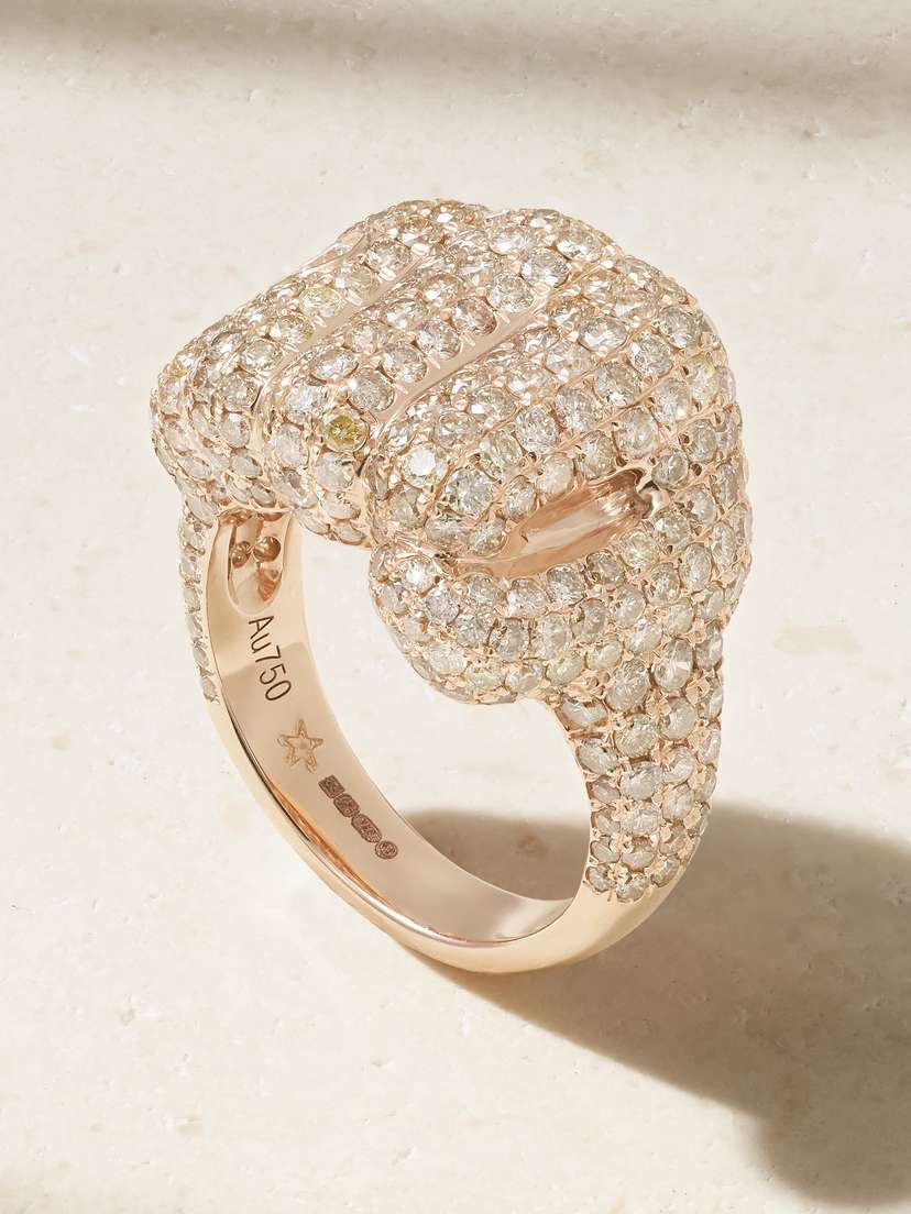 OFIRA Pow 18-karat Rose Gold Diamond Ring