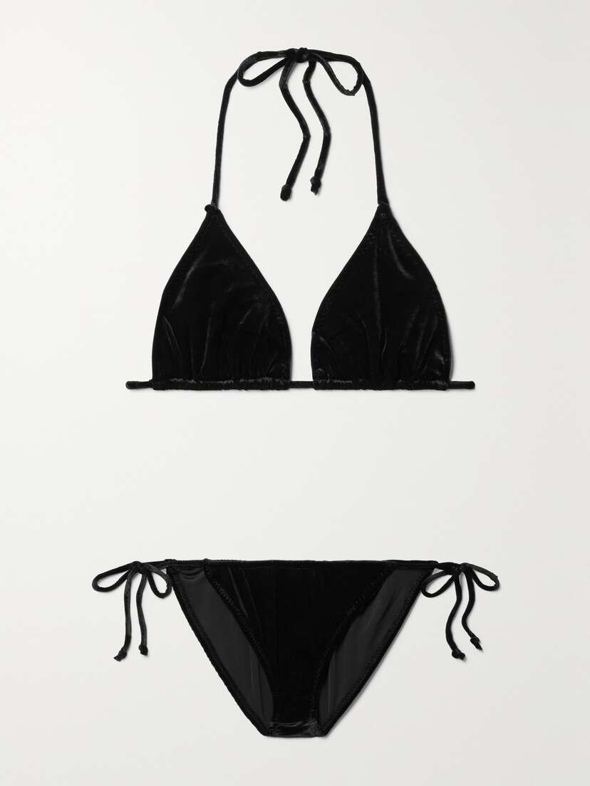 Norma Kamali Velvet Triangle Bikini