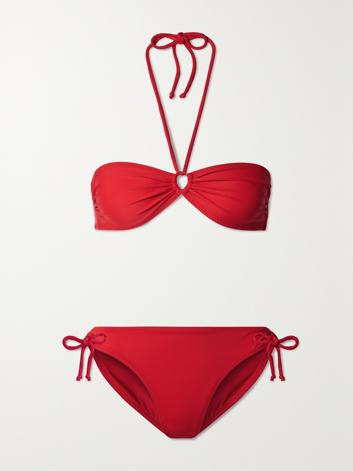 Norma Kamali Jason Cutout Halterneck Bikini In Red