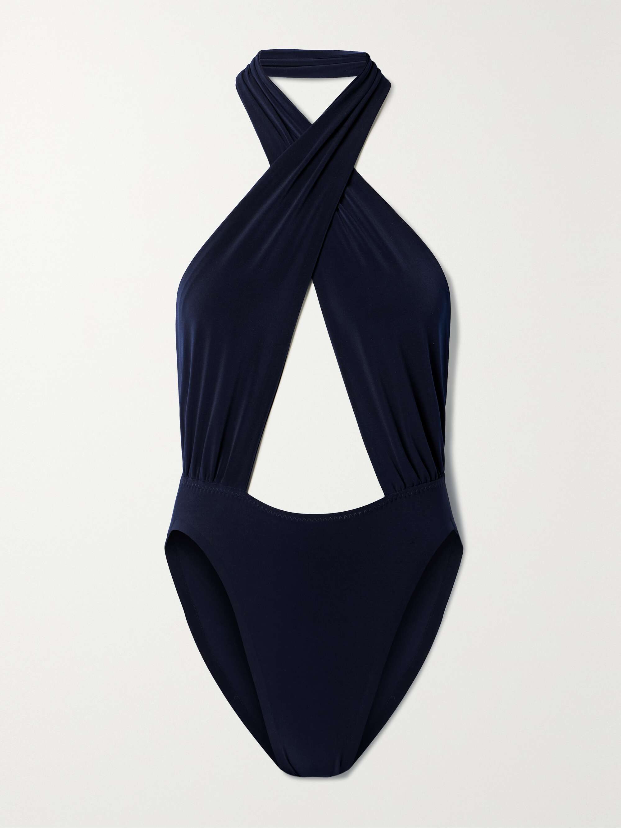 NORMA KAMALI Cutout halterneck swimsuit | NET-A-PORTER