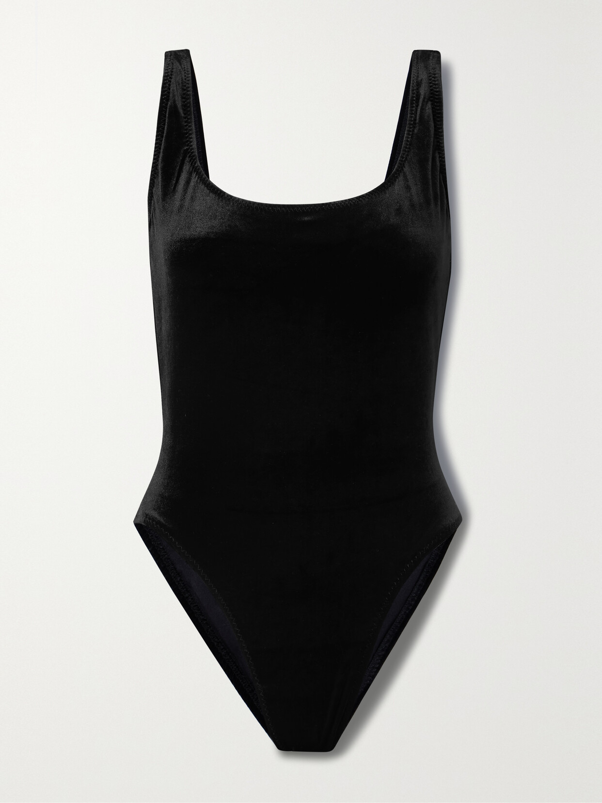 Norma Kamali Mio Velvet Swimsuit - Black