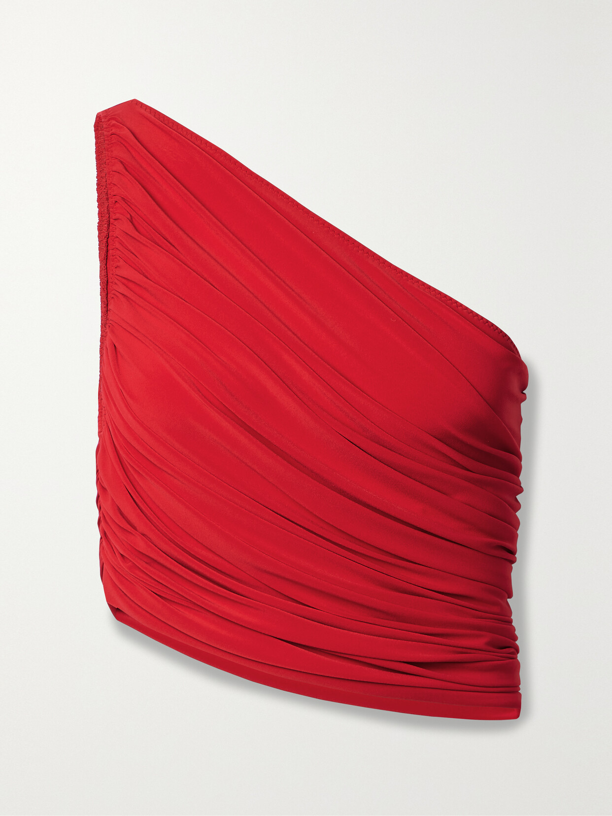 Norma Kamali Diana One-shoulder Ruched Bikini Top - Red